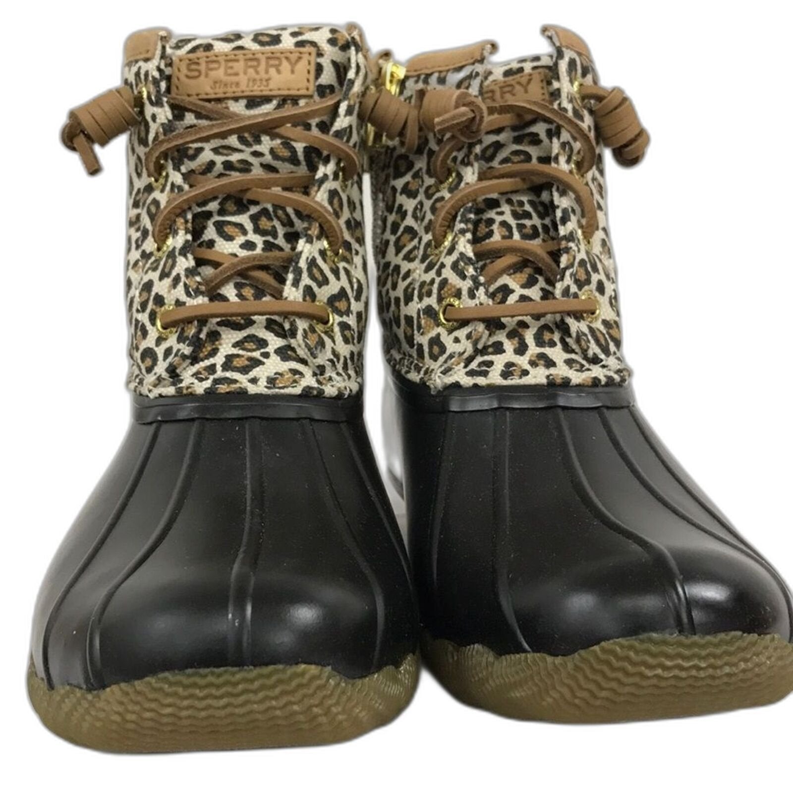 Sperry Womens Saltwater Rain Boot Animal Print 7.5 US