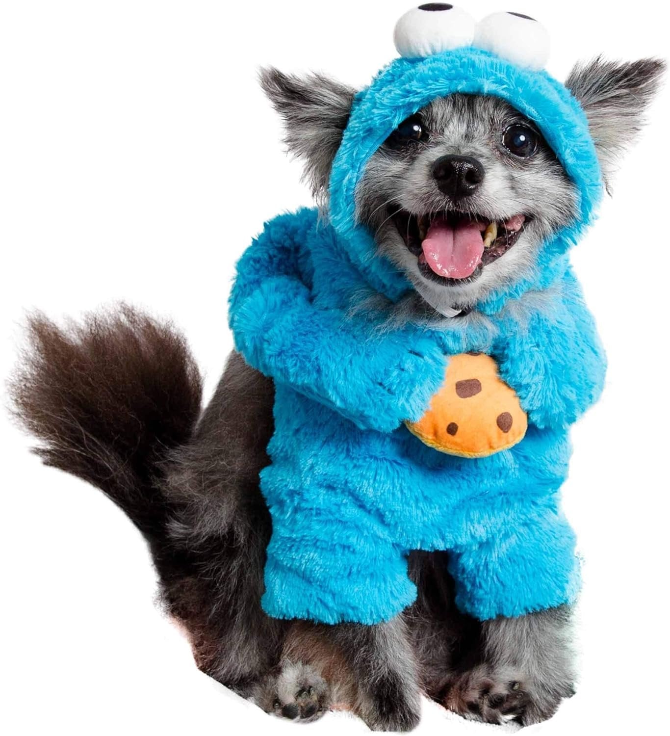 Pet Krewe Unleash The Parade Cookie Monster Dog Costume Sesame Street Pet Costumes for Small Dogs