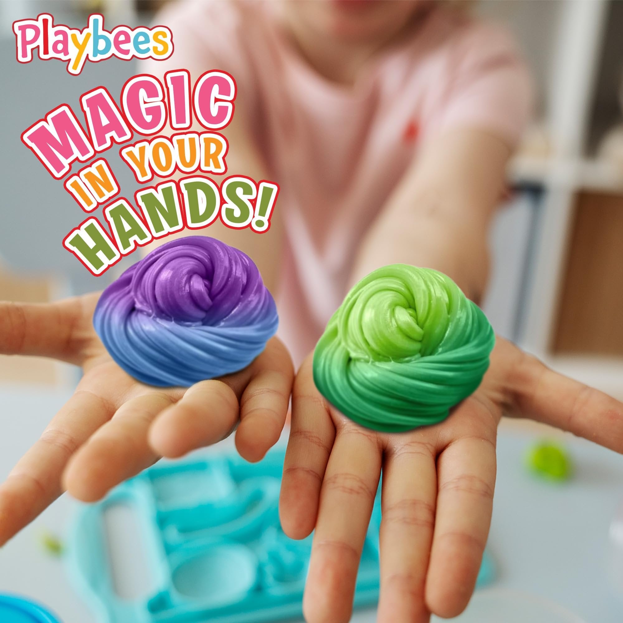 Playbees Color Changing Frudge Putty - 6 Pack - Mini Slime Putty for Sensory Play, Educational Games, Fidget Toys - Heat Sensitive - Magical Color Shifts - Slime Favors - 0.5 Oz