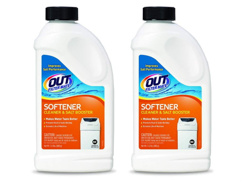 OUT Filter Mate Water Softener Cleaner and Salt Booster Powder, 24 oz Bottle 2-Pack