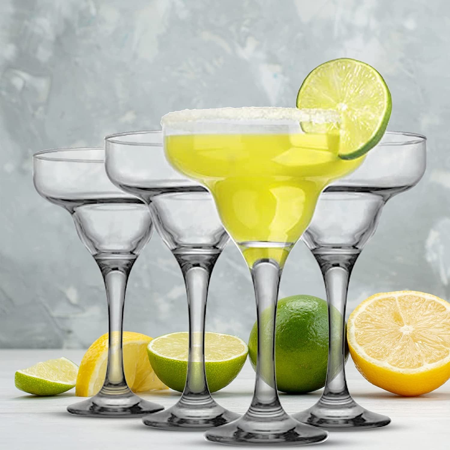 Glaver's Basic Set Of 4 10 oz. Margarita Glasses for Cocktails, Water, Wine, Juice, Dessert, and Everyday Use Crystal Clear Classic Glasses, Dishwasher safe