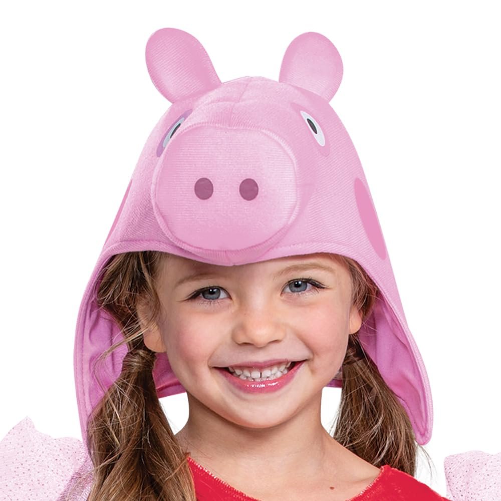 Disguise Peppa Pig Costume for Girls, Official Nick Jr Character Jumpsuit Dress and Hat, Classic Toddler Size Medium (3T-4T)