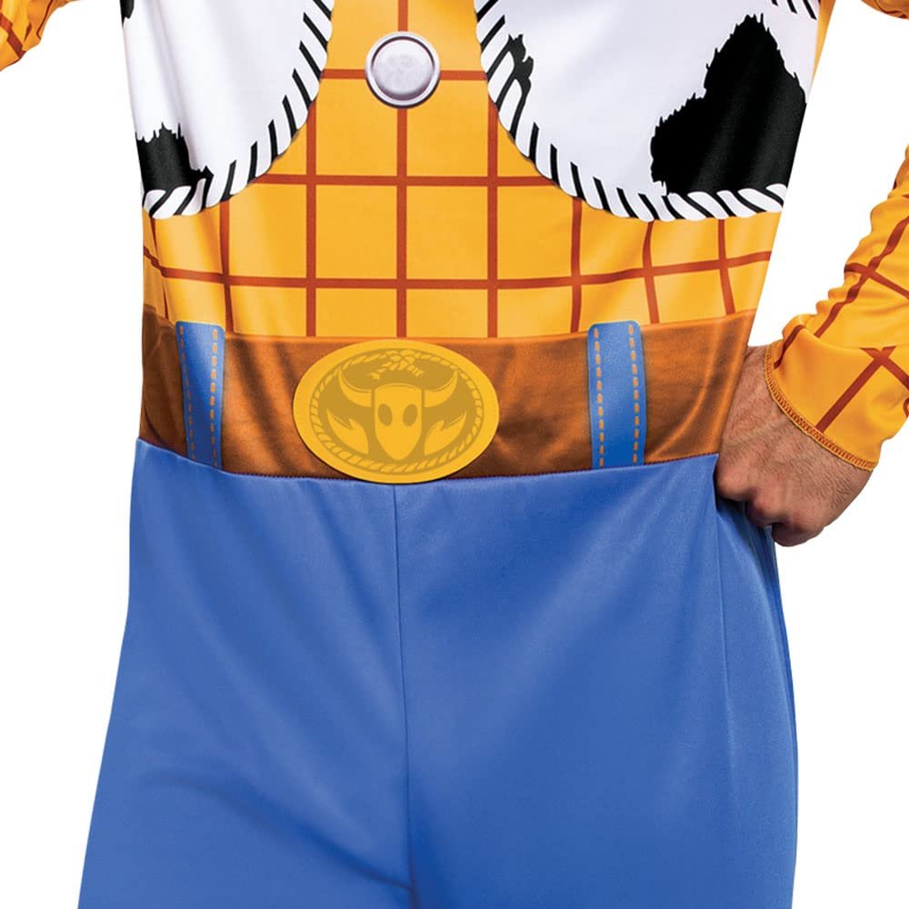 Disguise Men's Disney Pixar Toy Story and Beyond Woody Classic Costume, Yellow/Black/White/Brown, X-Large