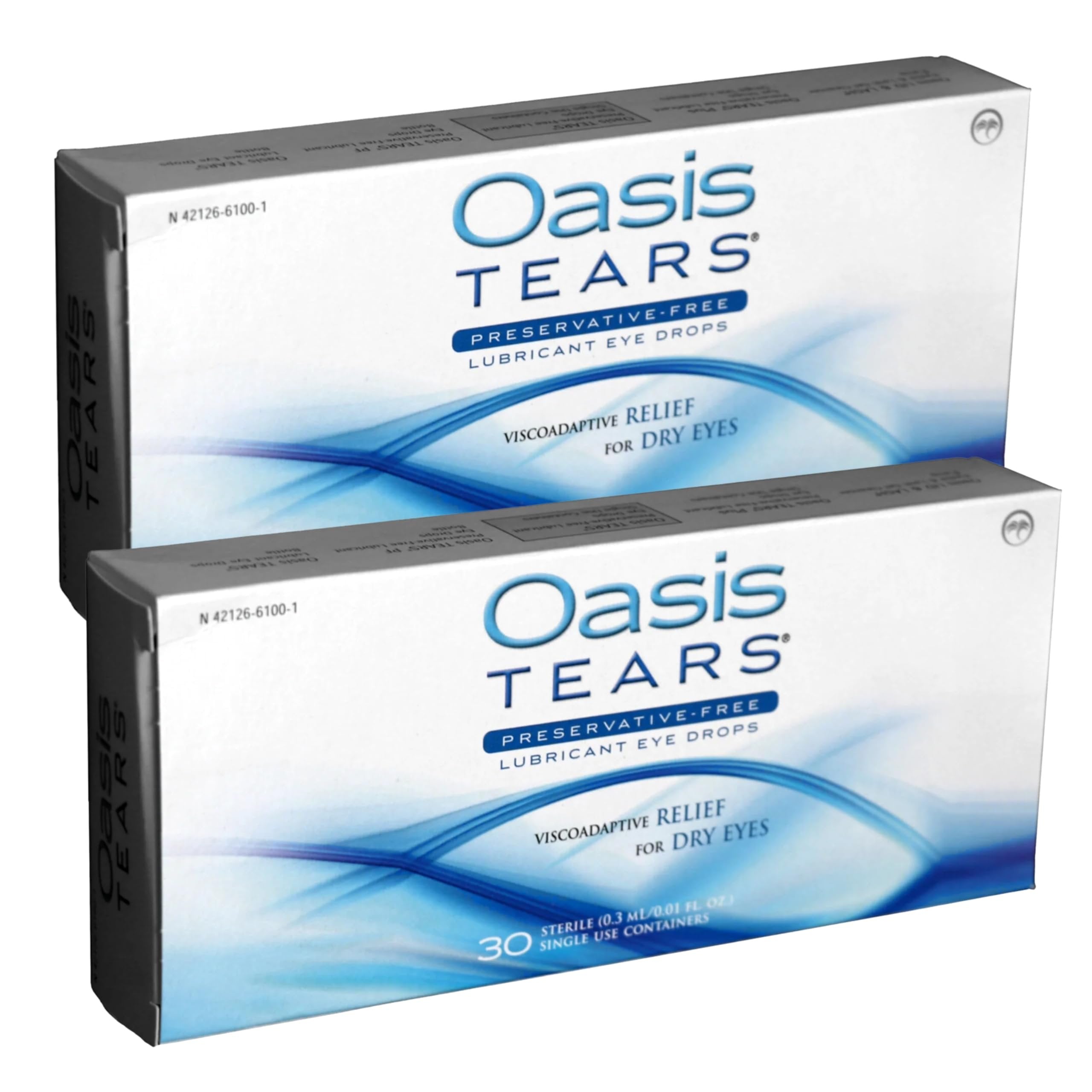 Oasis TEARS Original Lubricant Eye Drops Relief for Dry Eyes, Coat, Lubricate, & Moisten Delicate Eye Tissue, Continued Relief of Irritated Eyes 30 Count Box Sterile Disposable Containers (Pack of 2)