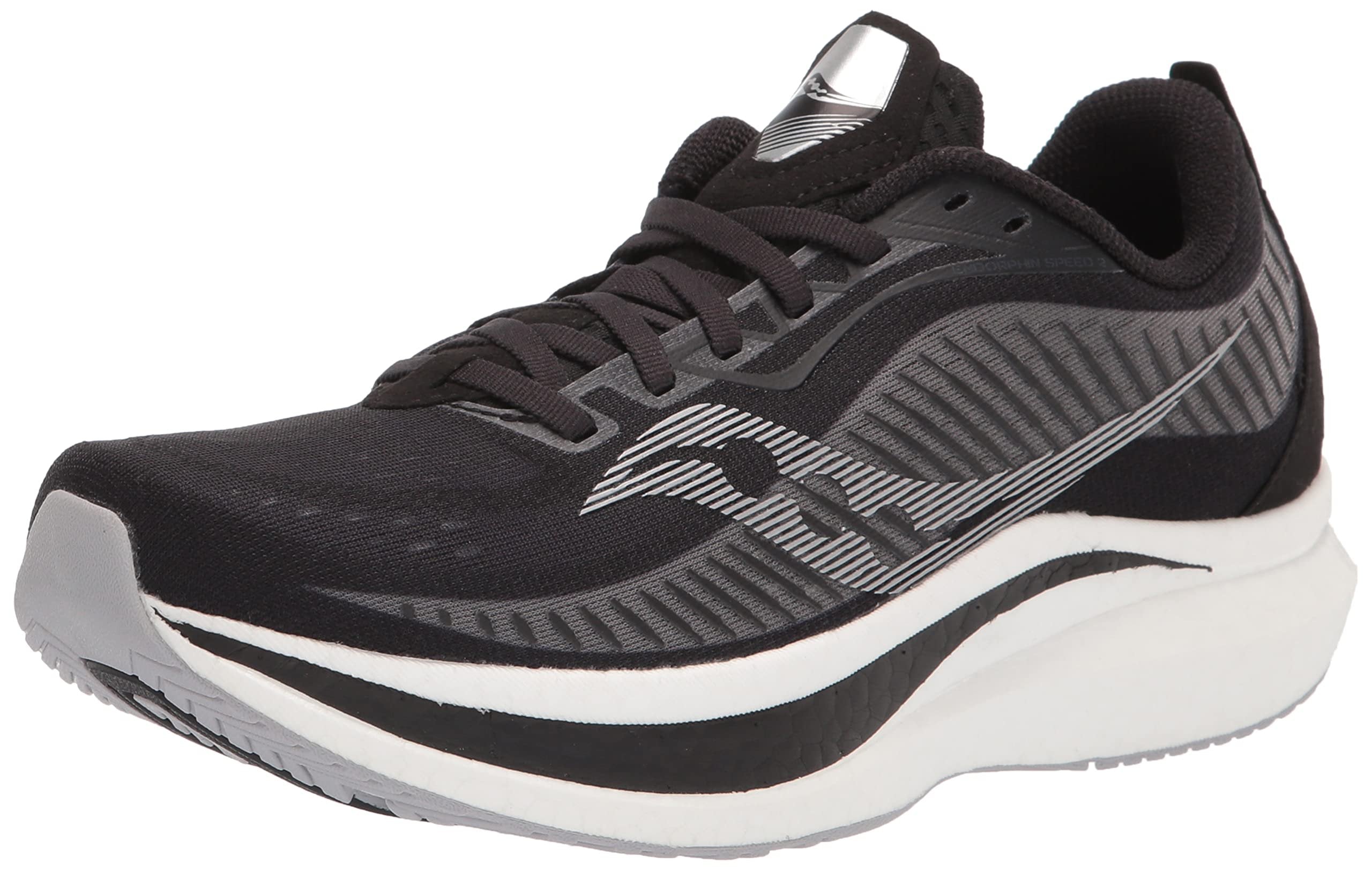 Saucony Men's Endorphin Speed 2 Running Shoe, Black/Shadow, 12