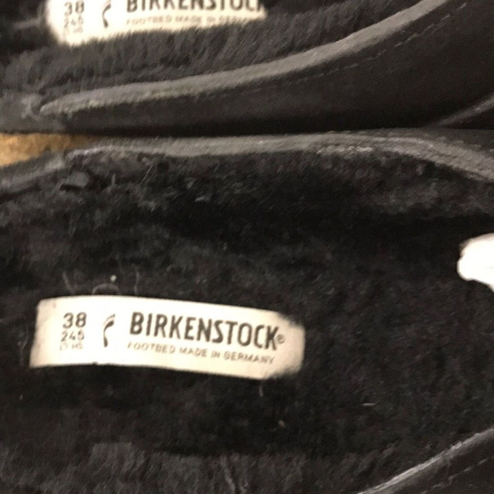 Birkenstock Buckley Shearling Black Fur Suede Womens Size 6