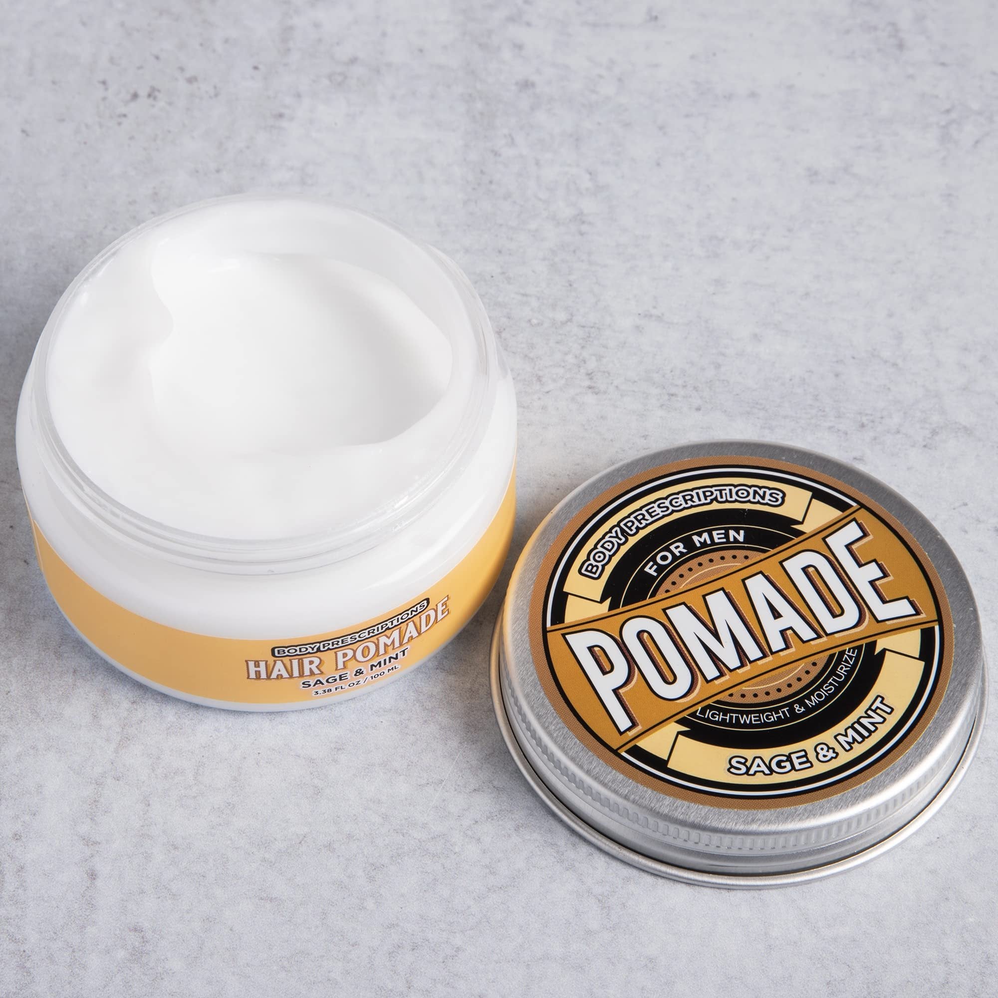 Body Prescriptions Hair Pomade for Men - Easy Styling Hair Cream for Men - Lightweight, Moisturizes and Medium Hold for Natural Look - 3.38 oz (Pack of 3)