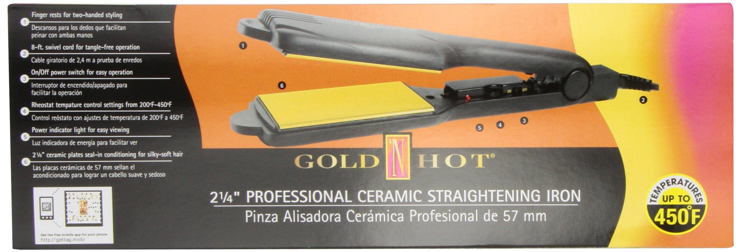 Gold N Hot GH2145 2-1/4" Professional Ceramic Flat Iron