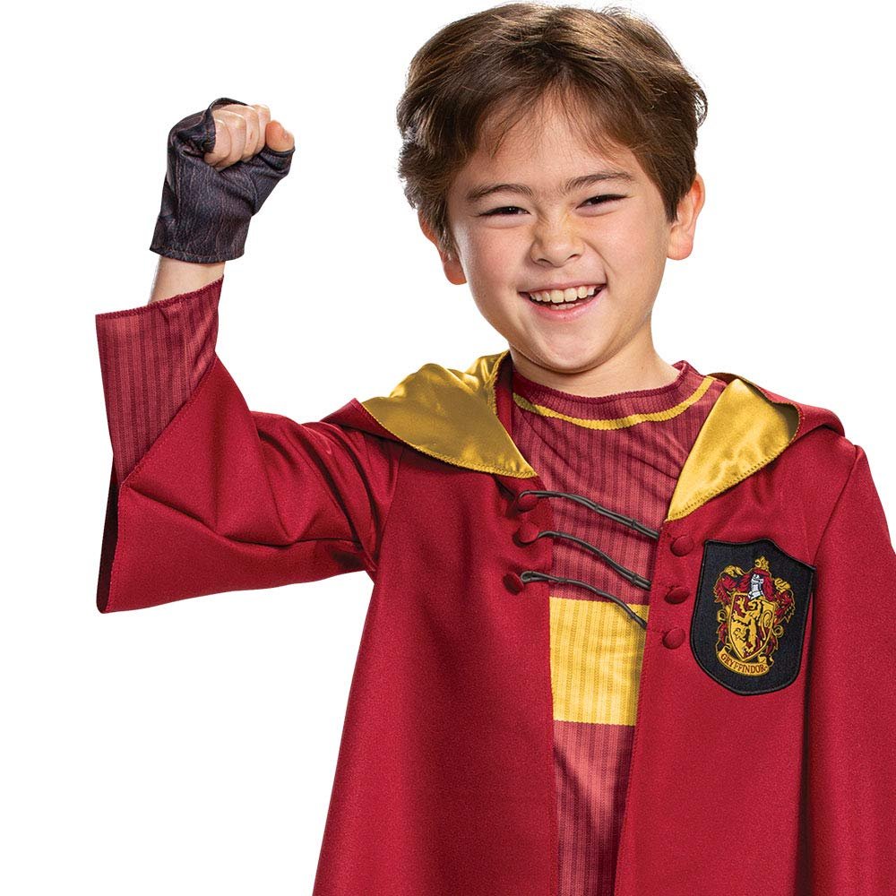 Harry Potter Quidditch Gryffindor Deluxe Children's Costume, Red & Gold, Kids Size Large (10-12)