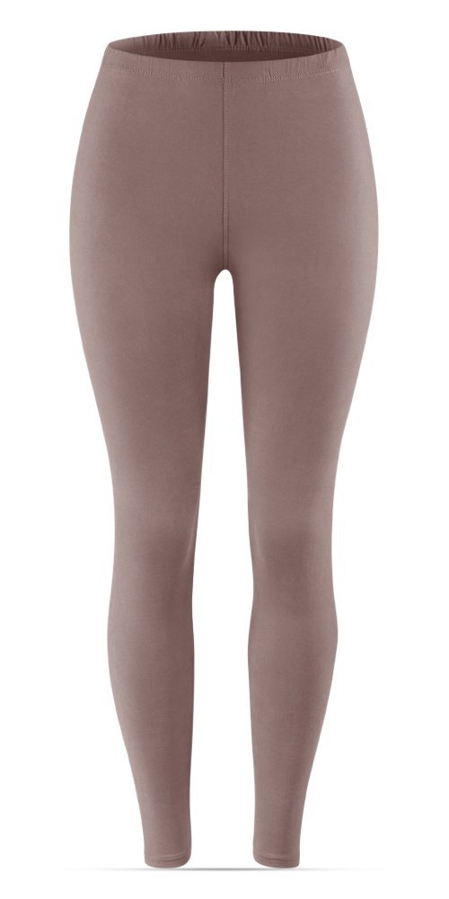SATINA High Waisted Leggings for Women | Full Length | 1 Inch Waistband (Mauve, One Size)