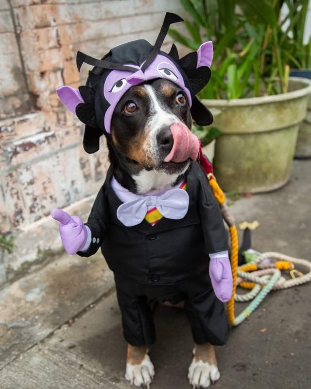Pet Krewe The Count Vampire Dog Costume & Cat Costume Medium Size | Sesame Street Dracula Monster Pet Costumes for Dogs and Cats | Perfect for Halloween, Birthdays, Parties, Photoshoots