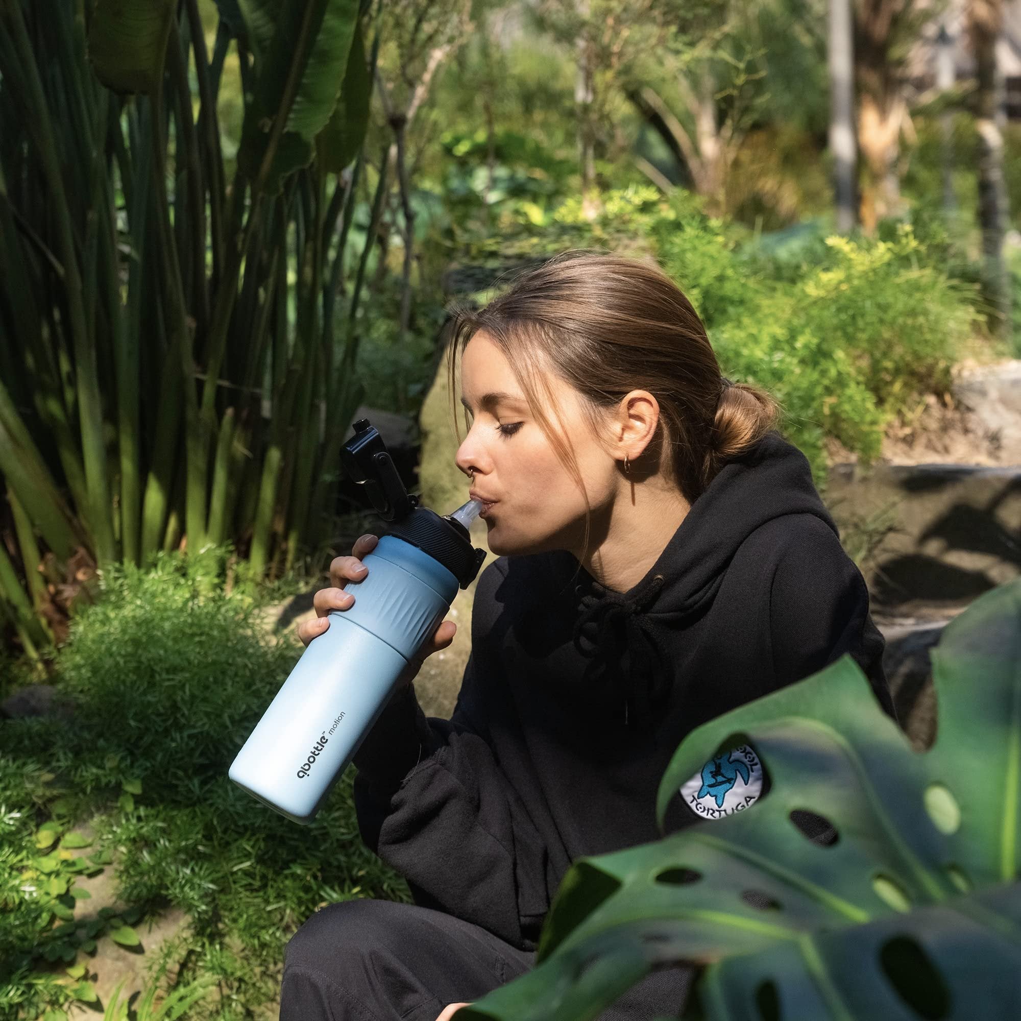 qbottle Insulated Water Bottles with Straw Lid - Stainless Steel Water Bottle - Leak Proof Metal Water Bottle - No Sweat - Reusable - Maya Blue, 23.6 oz