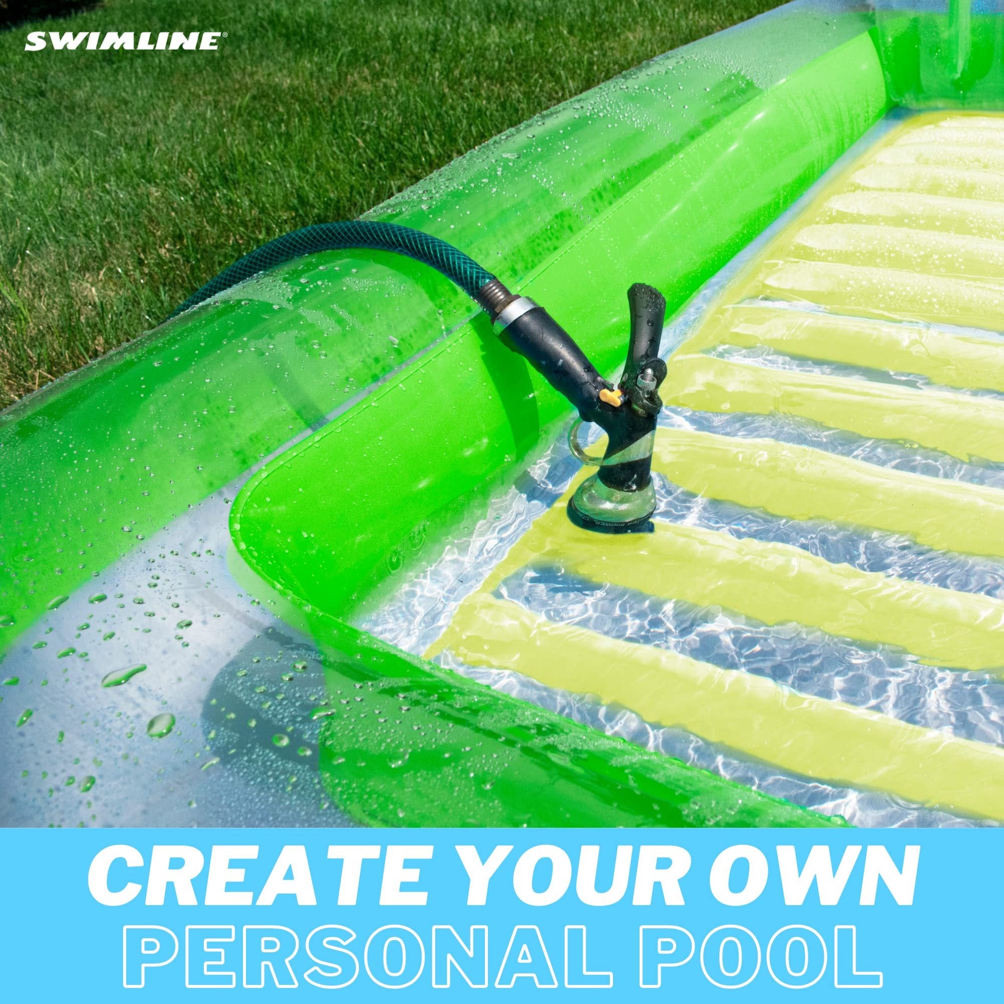 SWIMLINE Original Suntan Tub Classic Edition Inflatable Floating Lounger Green and Yellow | Tanning Pool Hybrid Lounge