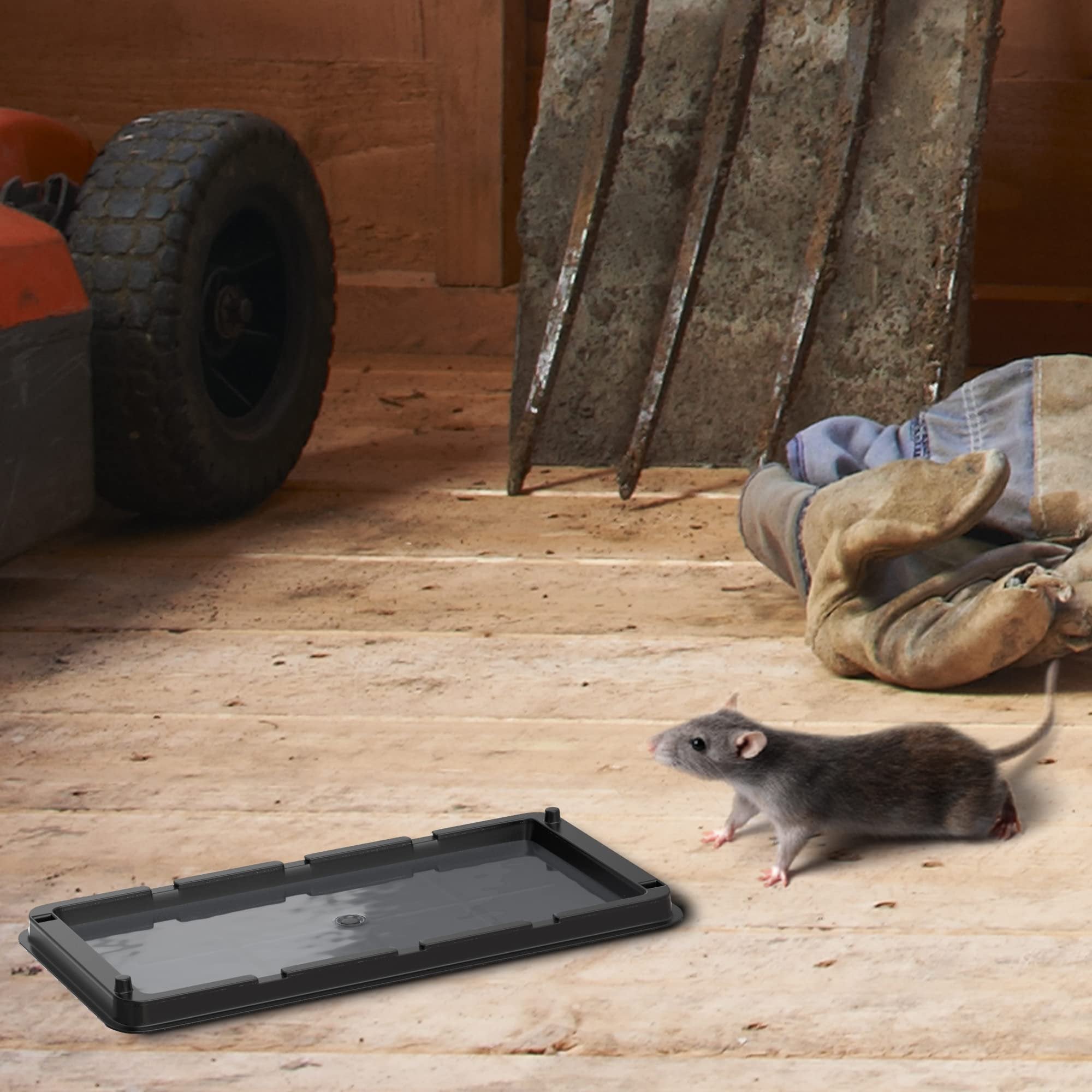 BLACK+DECKER Mouse Traps Indoor for Home Rat Trap Heavy Duty-Sticky Snake Trap-12 Pre-Baited Glue Traps for Rodents, Insects, Spiders