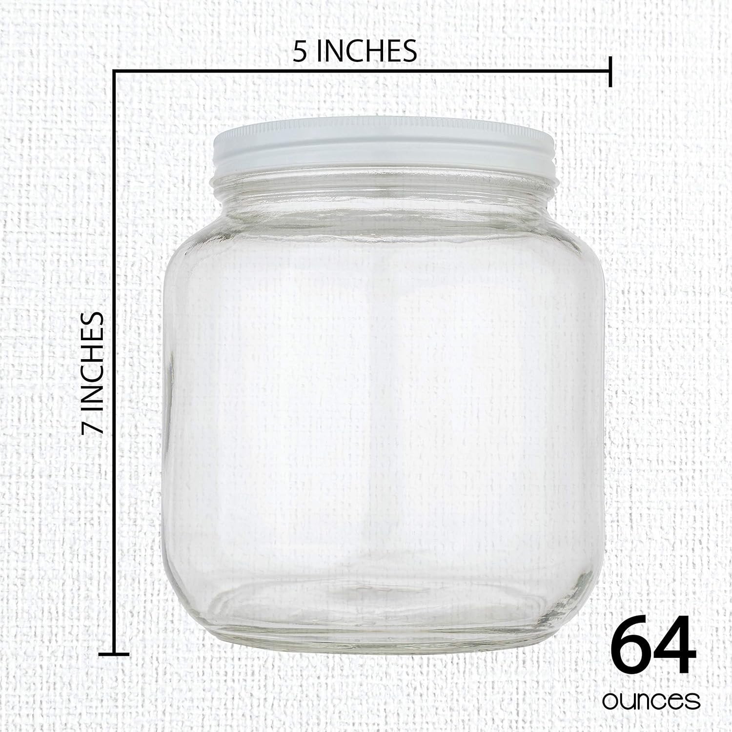 kitchentoolz 6 Pack-Half Gallon Glass Mason Jar Wide Mouth with Airtight Metal Lid -Fermenting Kombucha Kefir - Curing Pickling, Storing and Canning - BPA-Free Dishwasher Safe, Made in USA