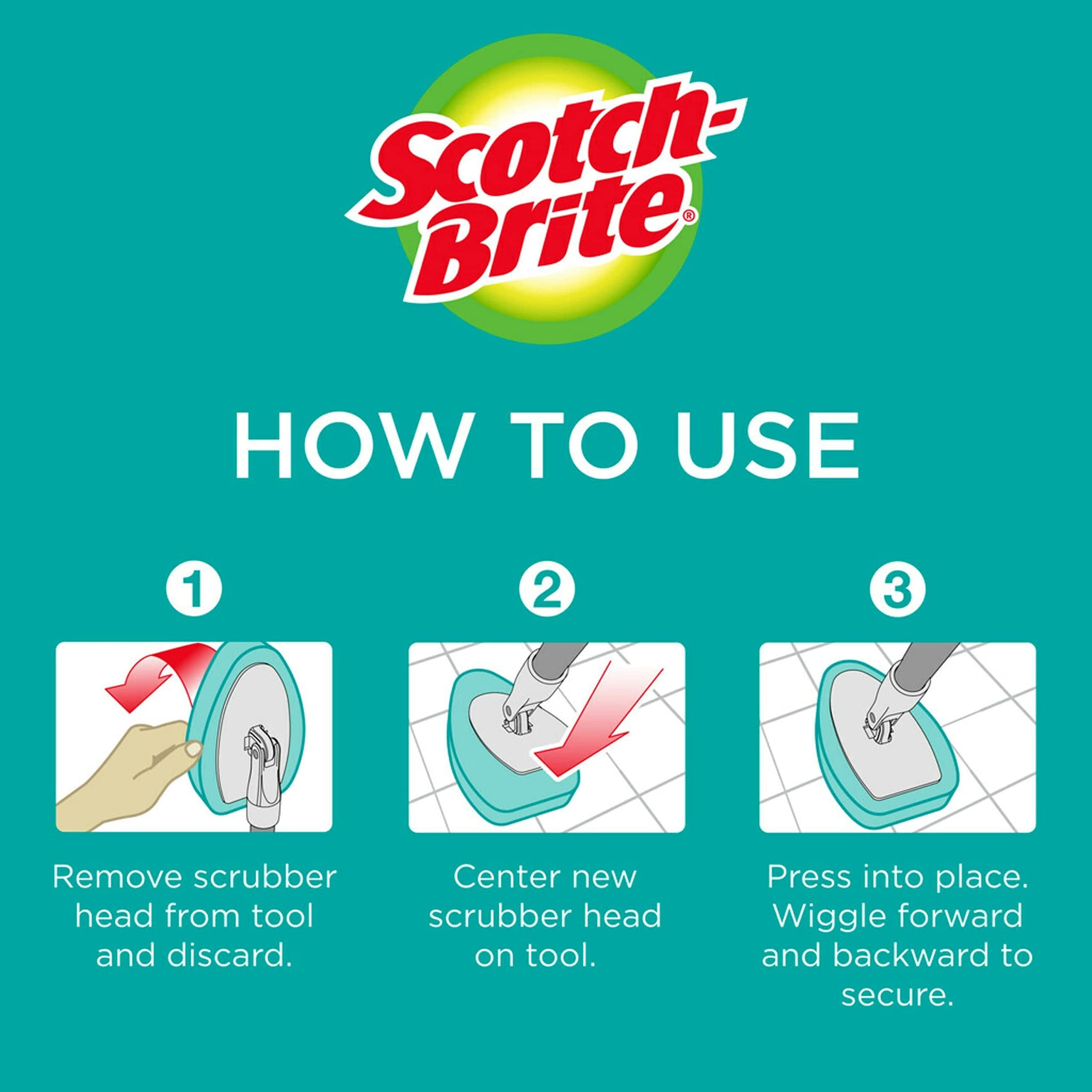 Scotch-Brite Non-Scratch Tub & Tile Scrubber Refill Pads, Pack of 6