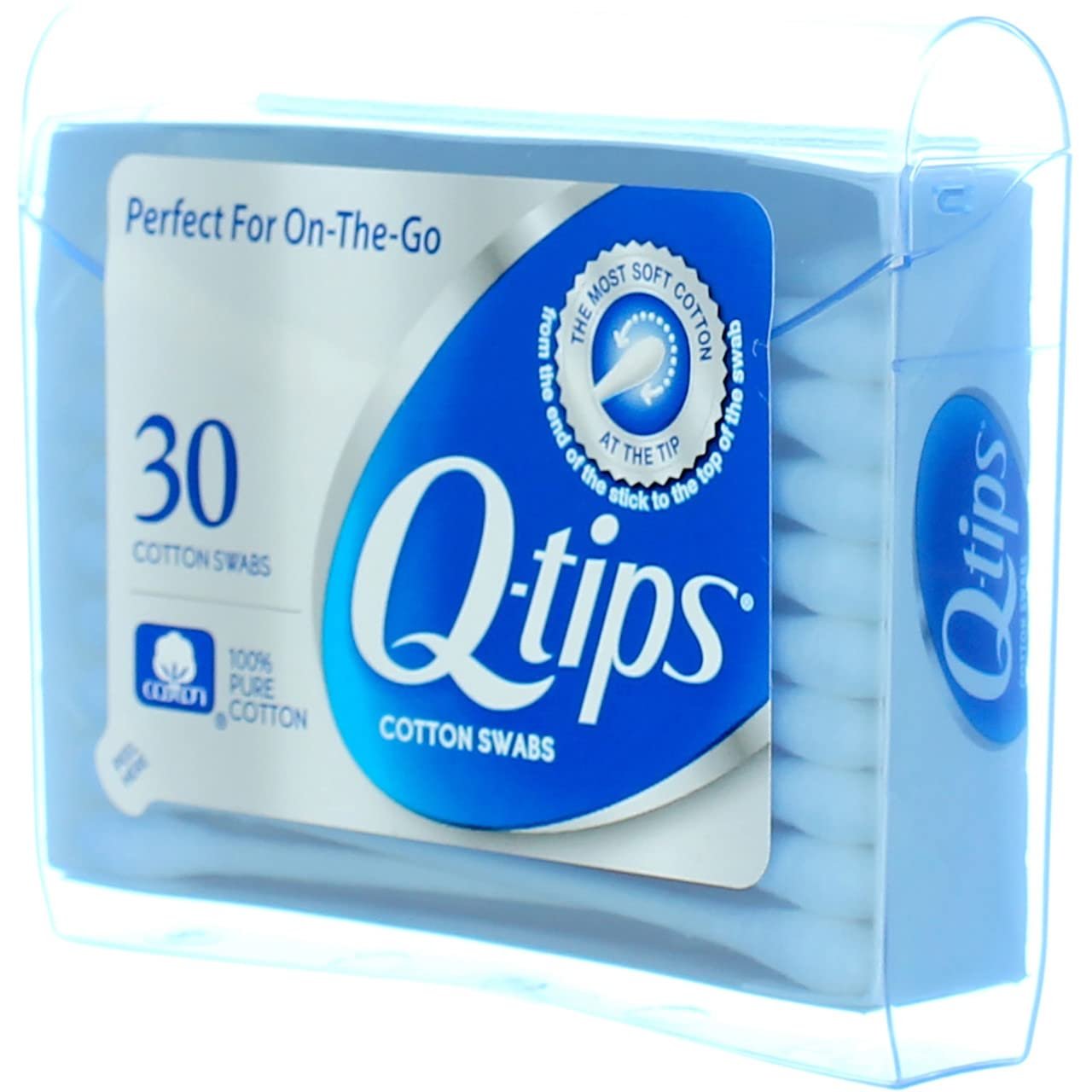 Q-tips Swabs Purse Pack 30 Each (Pack of 4)