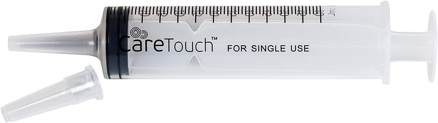 Care Touch 60ml Catheter Tip Syringe with Covers- 10 counts of 60cc Syringes with Catheter Tip by Care Touch - Individually Sealed 60cc Syringe - Sterile