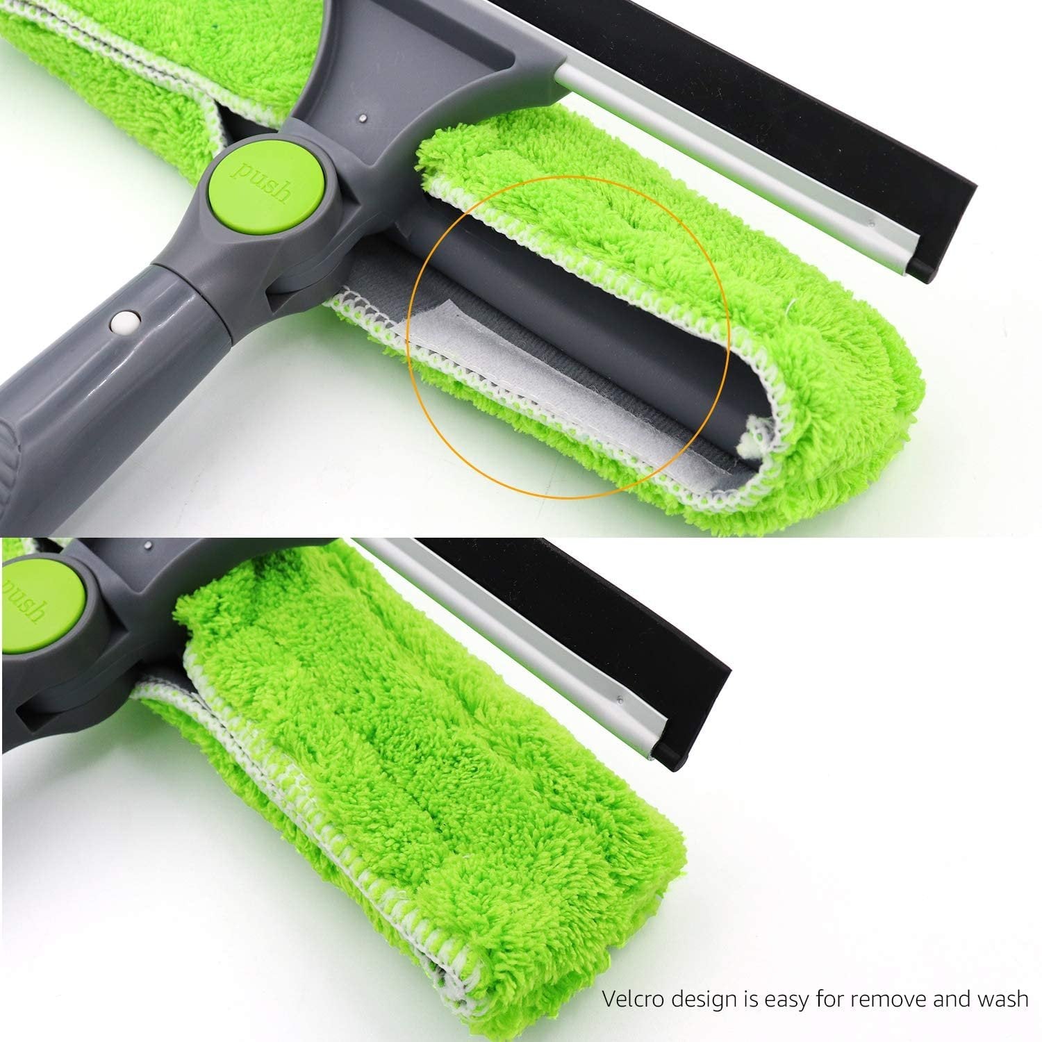Amazon Basics Extendable Window Squeegee with Rotating Head, Green