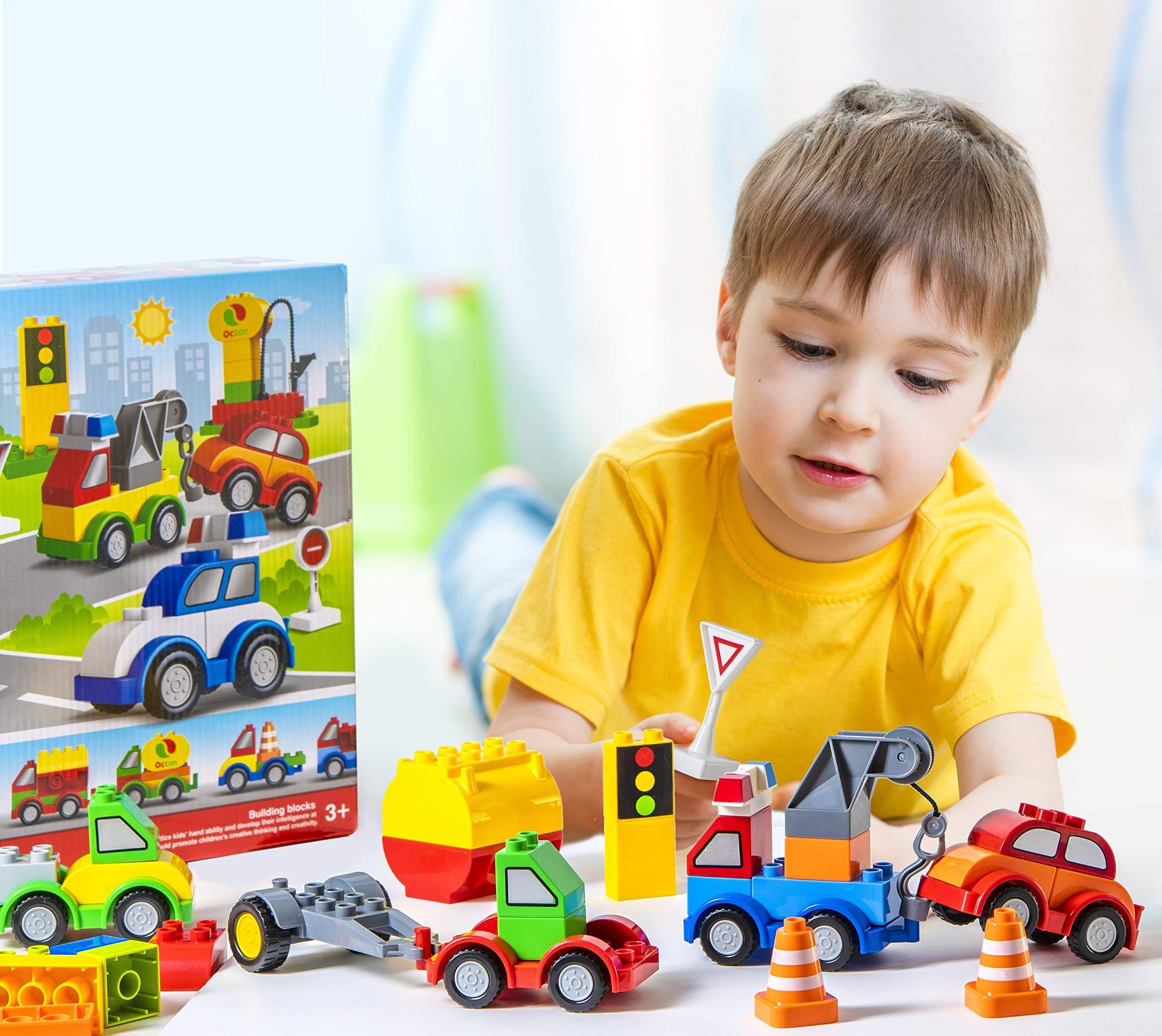 PREXTEX Building Toys Set Building Blocks - Build Your Own Toy Cars & Trucks with Building Blocks for Toddlers 3-5+