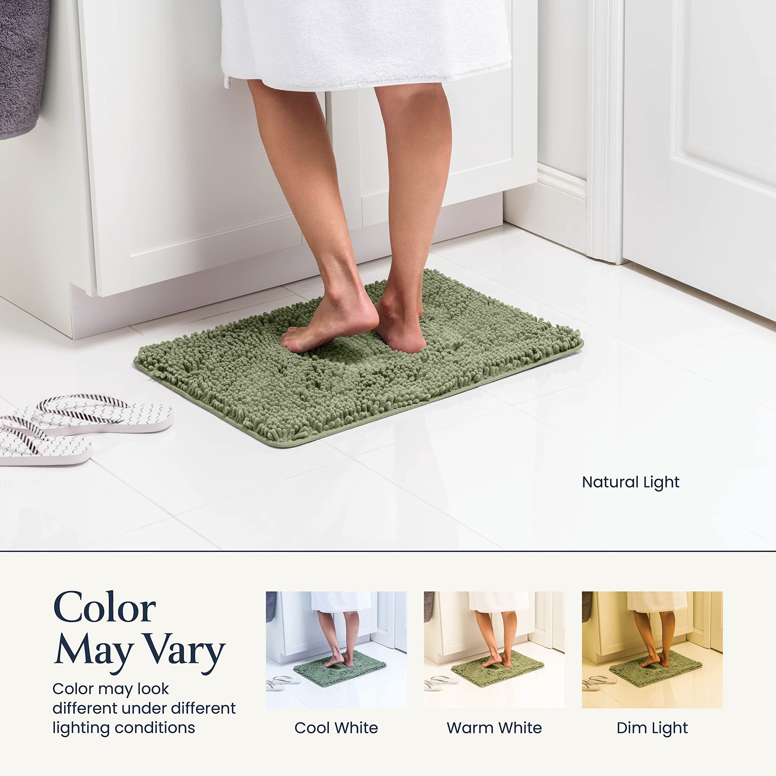 BELADOR Bathroom Rugs Sets 2 Piece- Plush Bath Mat Set Quick-Dry Soft Chenille Bathroom Mat with Rubber Backing, Absorbent Bathroom Rug Set, Washable Bath Rugs for Bathroom- Bath Mats 24x17 + 30x20