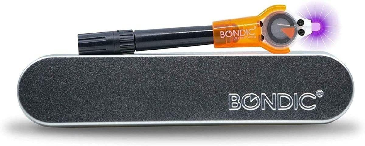 Bondic LED UV Glue Kit, Super Glue, Liquid Plastic Welder, Cures Quickly, Adhesive Repair for Home, Garage, Outdoors (LED Light & Liquid Cartridge in a Tin Case)