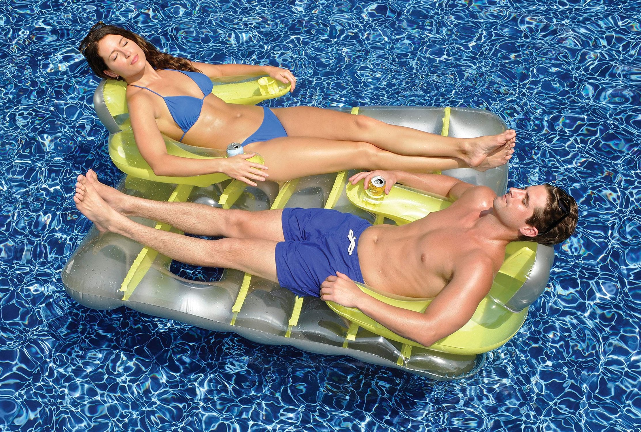 Swimline 66" Face To Face Pool Lounger Yellow