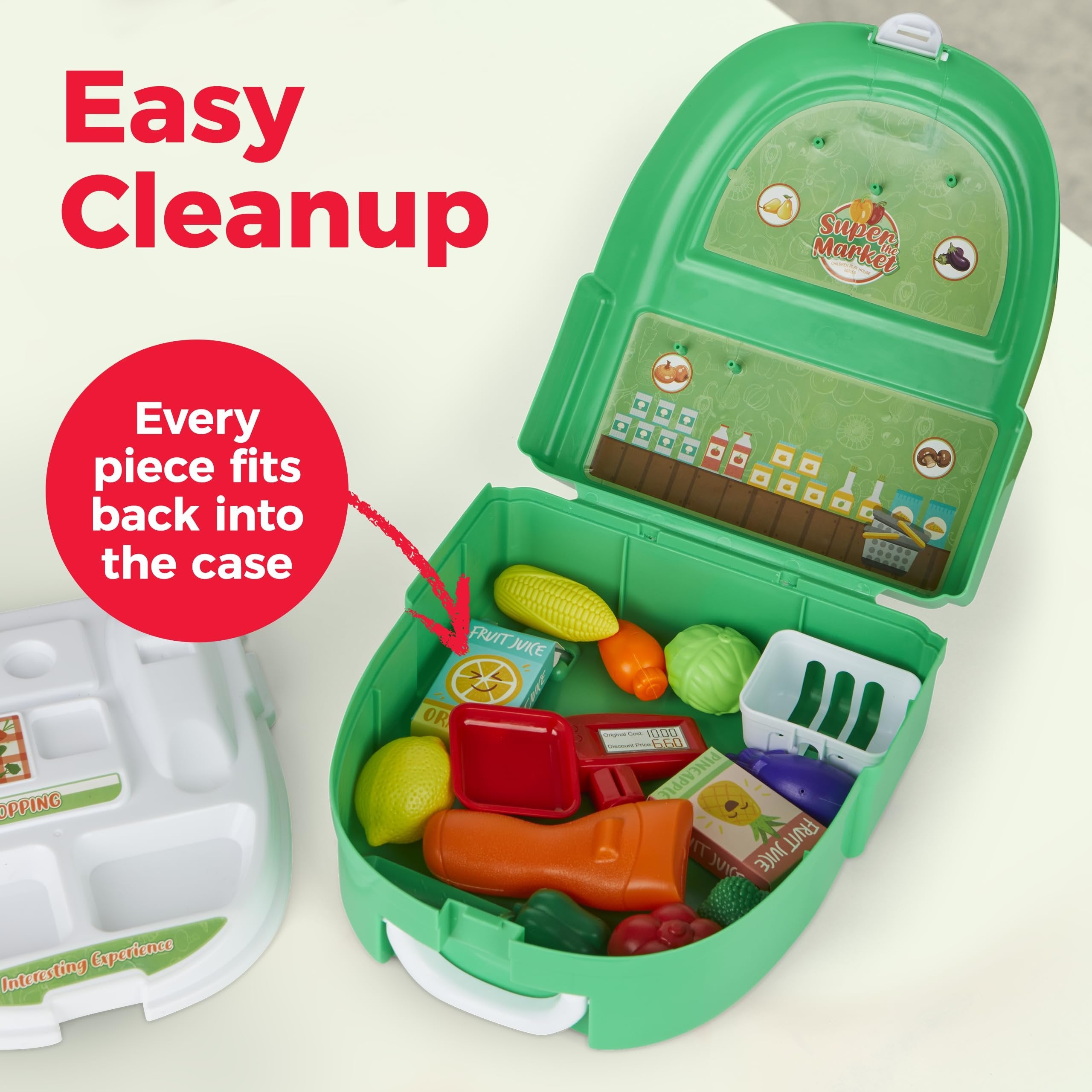 Litti City Play Cash Register for Kids - Kids Cash Register Toy, Pretend Play Boys & Girls, Grocery Cashier Backpack, Play Grocery Store, Interactive Play Learning Toys, Kids Kitchen Accessories