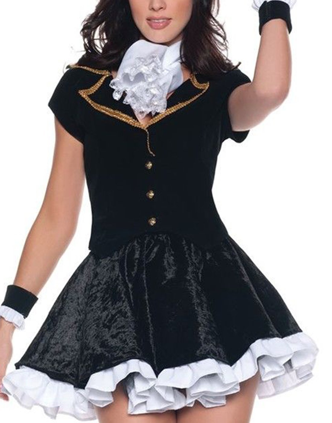 Women's Sexy Mad Hatter Costume - Totally Mad, Black/White, Medium