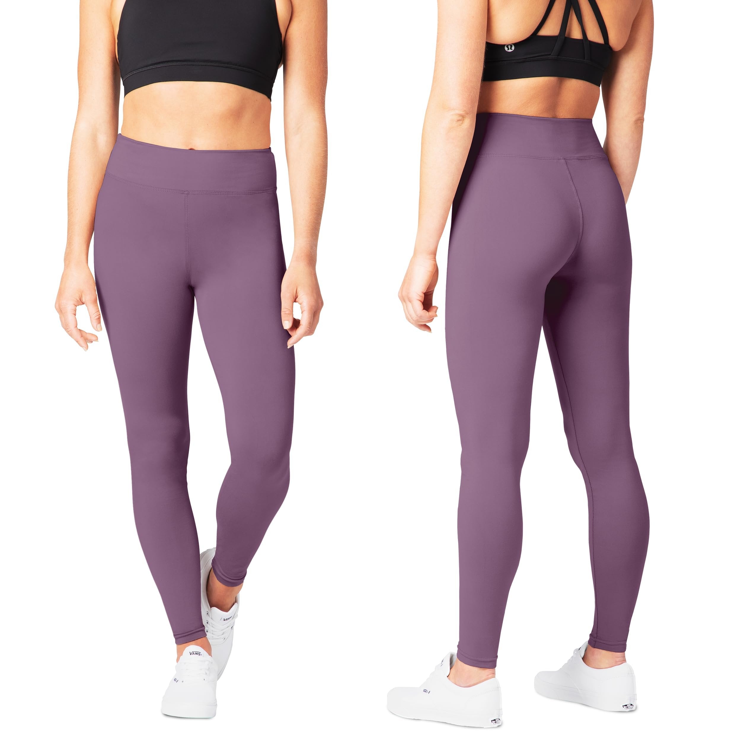 SATINA High Waisted Capri Leggings for Women - Capri Leggings for Women - High Waist for Tummy Control - Lavender Capri Leggings for |3 Inch Waistband (One Size, Lavender)