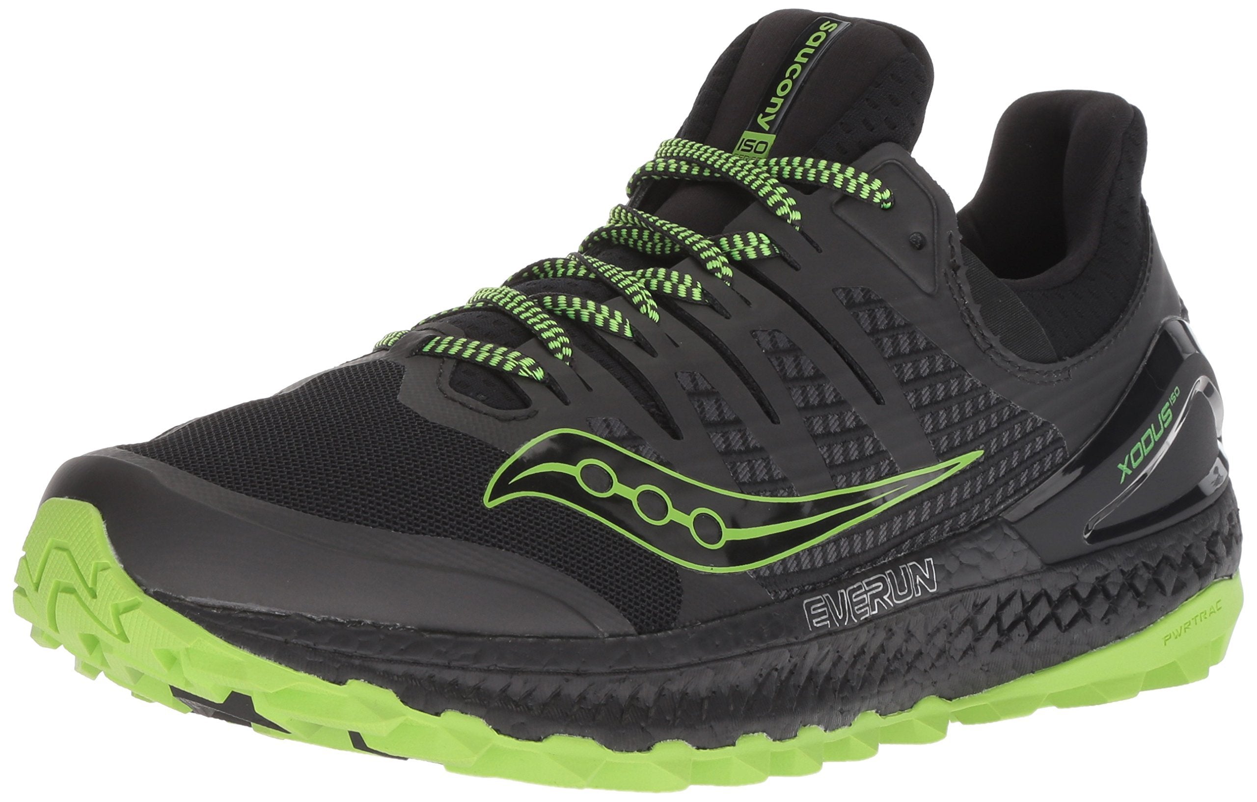 Saucony Men's Xodus ISO 3 Sneaker, Black/Slime, 12 M