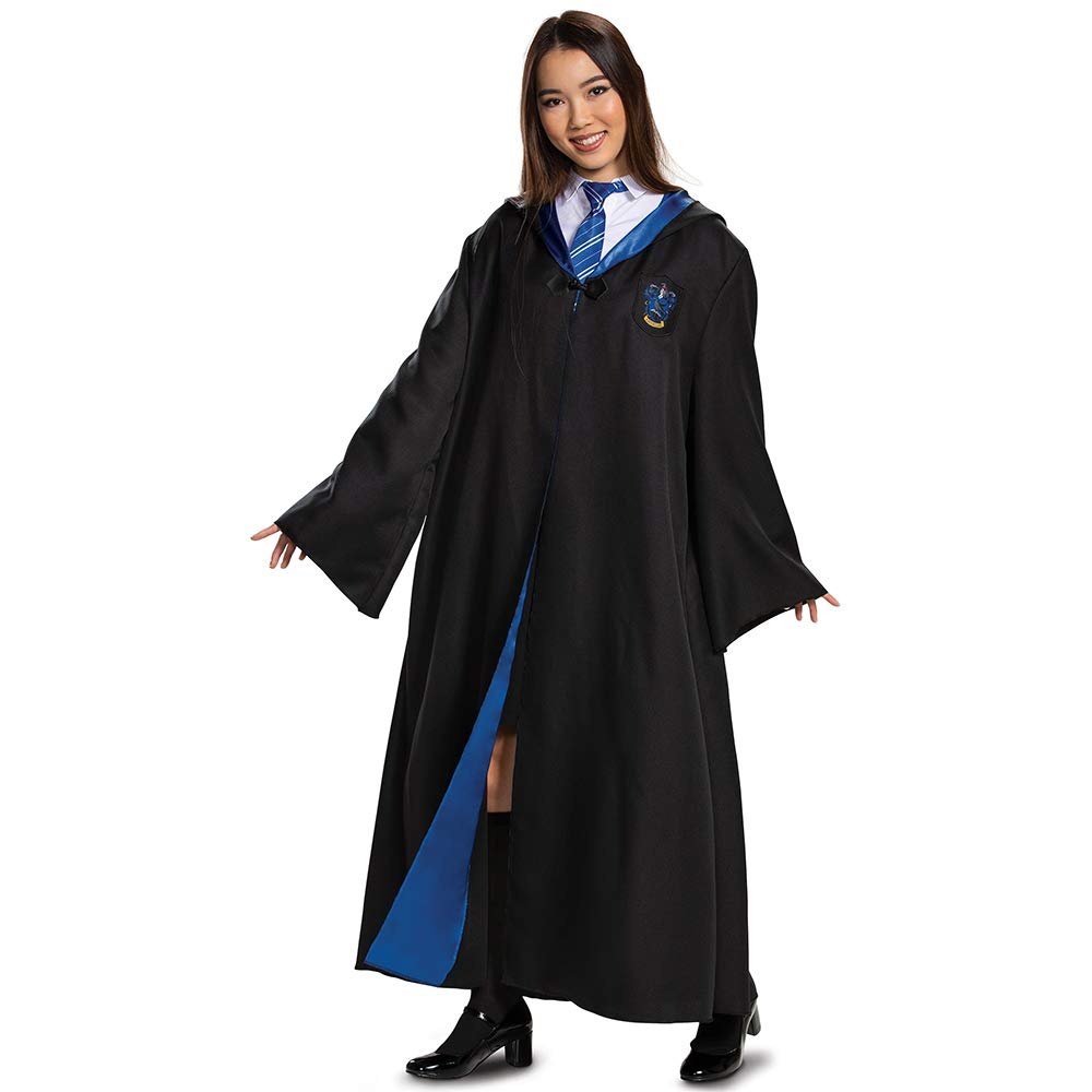 Disguise Harry Potter Harry Potter Ravenclaw Robe, Official Wizarding World Adult Halloween Accessory Costume Outerwear, Black & Blue, XXL 50-52 US