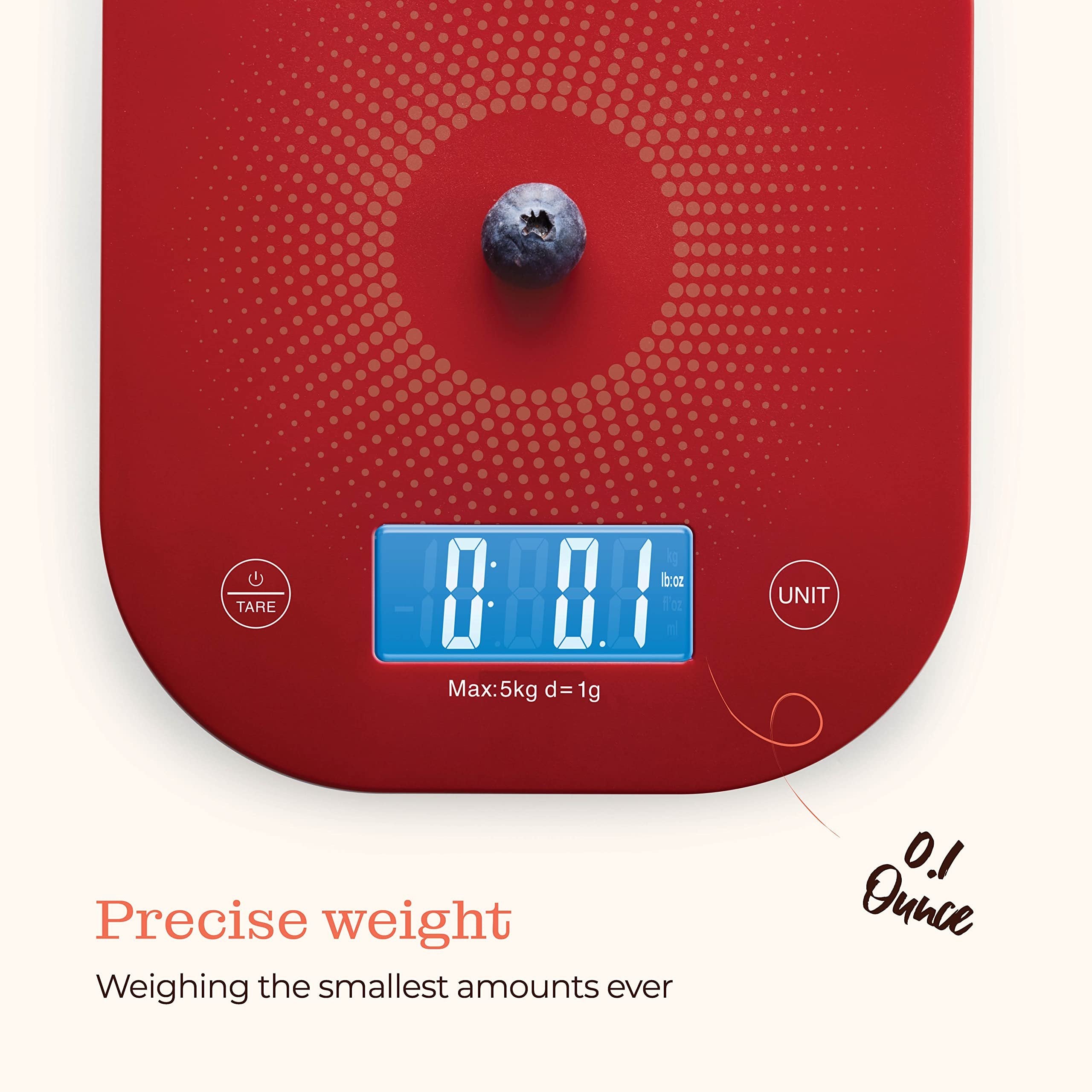 Digital Kitchen Food Scale - LCD Display Weight in Grams, Kilograms, Ounces, Fl Ounces, Milliliters, and Pounds Perfect for Precise Measurements, Baking, Cooking, Meal Prep, Weight Loss,