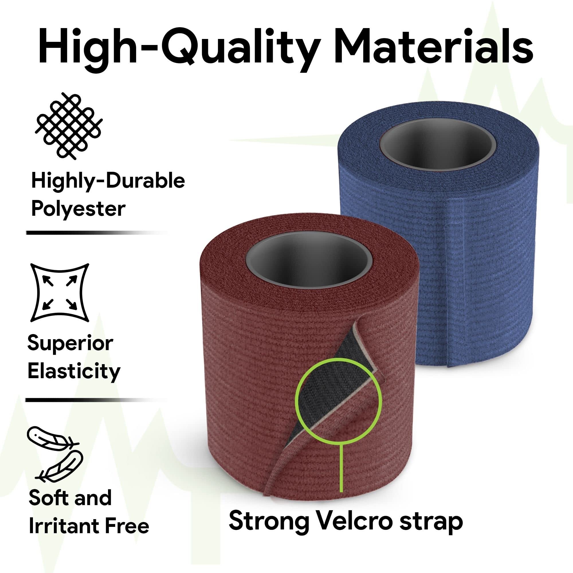 Elastic Bandage Wrap for Wounds, Self-Closure - 3" x 180" Compression Bandage Medical Wrap - (2) Breathable & Moisture Resistant Elastic Wrap Bandages for Foot, Leg, Arm, & Body Sprains