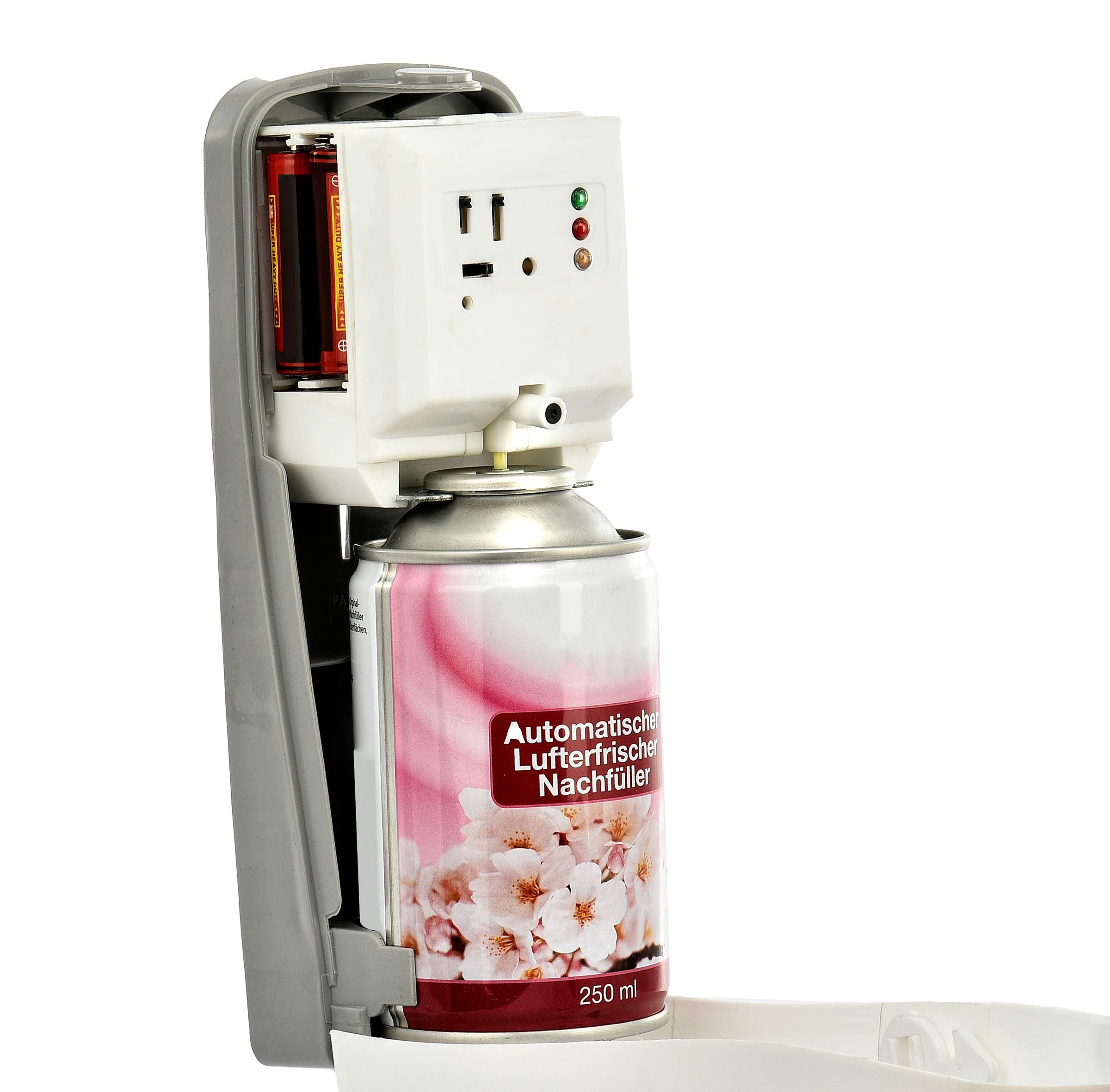 Alpine Industries Metered Aerosol Air Freshener Dispenser - Automatic Adjustable Fragrance Mister - Wall Mounted Timed Scent Sprayer - Clean and Fresh Scent (Blue and White)