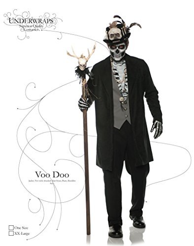 UNDERWRAPS mens Skeleton Voo Doo Adult Sized Costumes, Black, One Size US