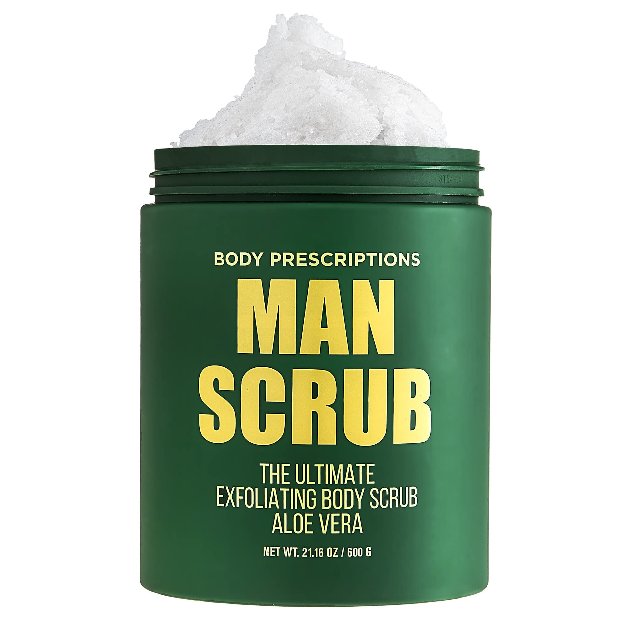 Body Prescriptions Body Scrub for Men-2 Pack Ultimate Exfoliating Scrub Infused with Charcoal, Men’s Body Wash in Jar with Twist Top, 21 oz Each, For All Skin Types