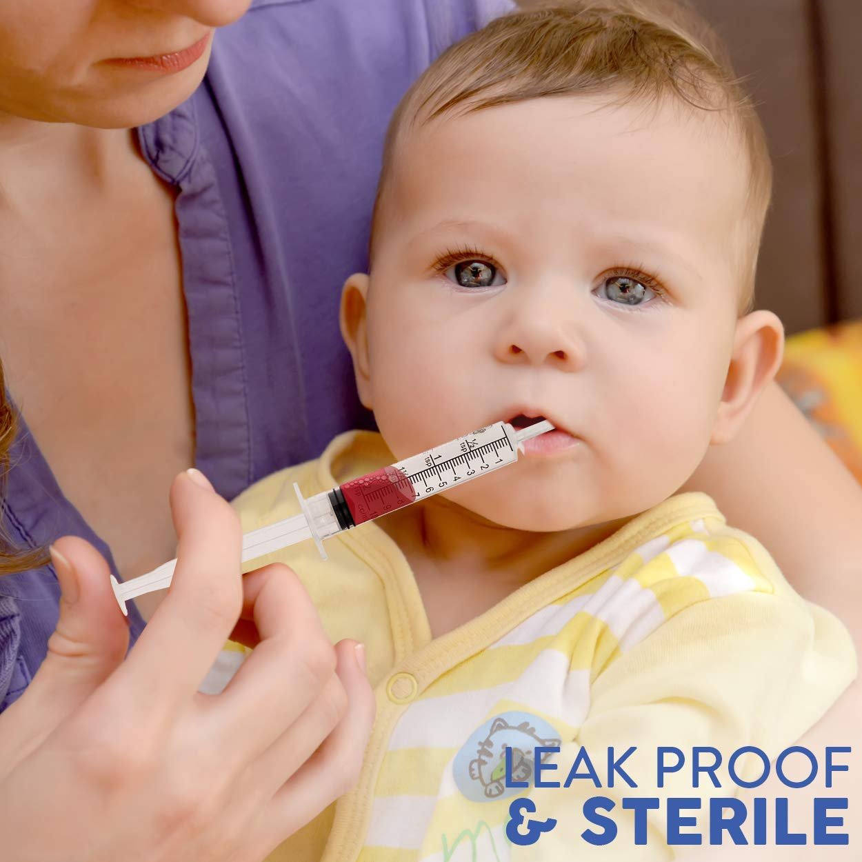 Care Touch 10ml Syringe with Luer Slip Tip - 100 Sterile Syringes - No Needle Great for Dispensing Oral Medicine and Home Care