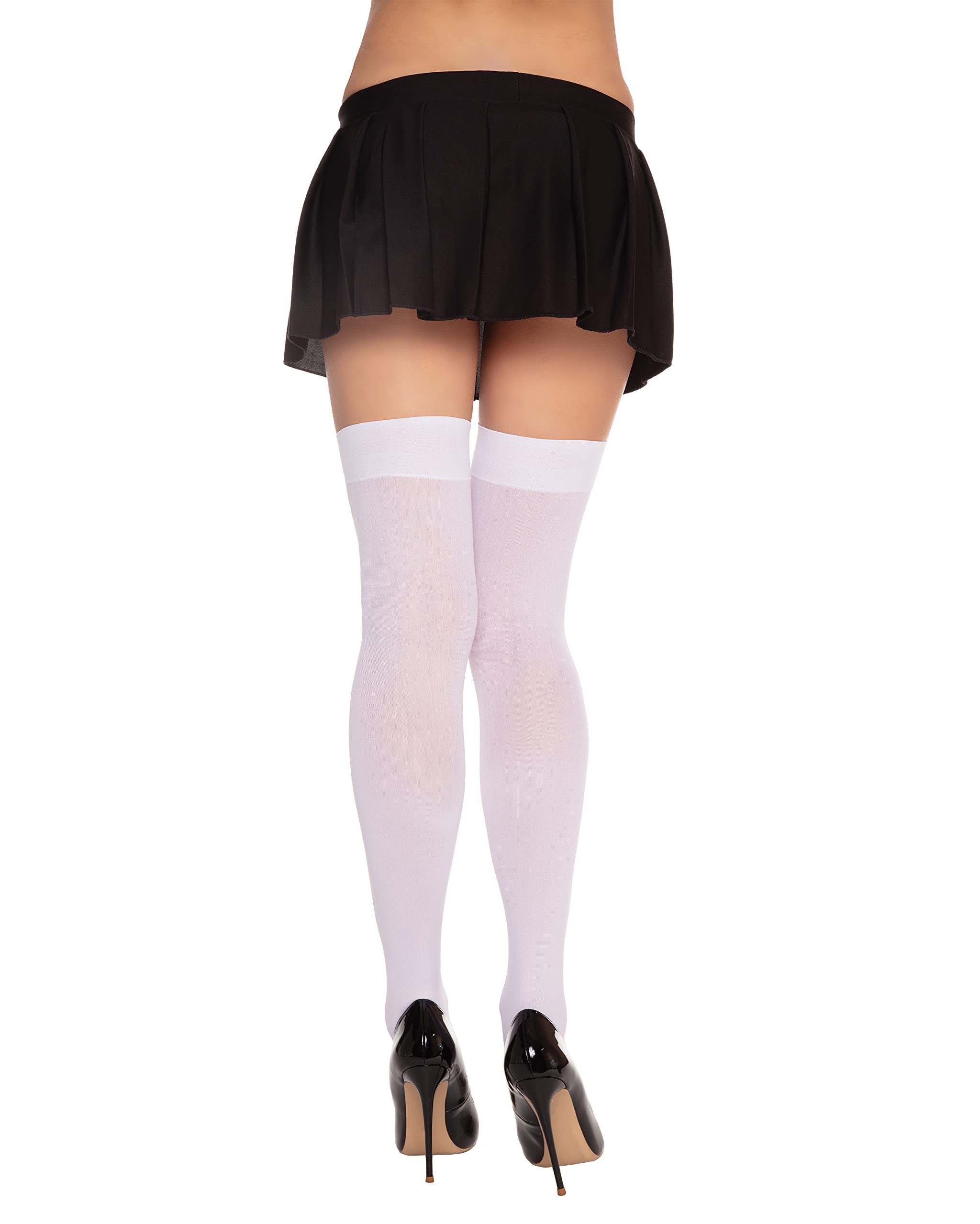 Dreamgirl Women's Sheer Thigh High Stocking with 2 Sets of Bows