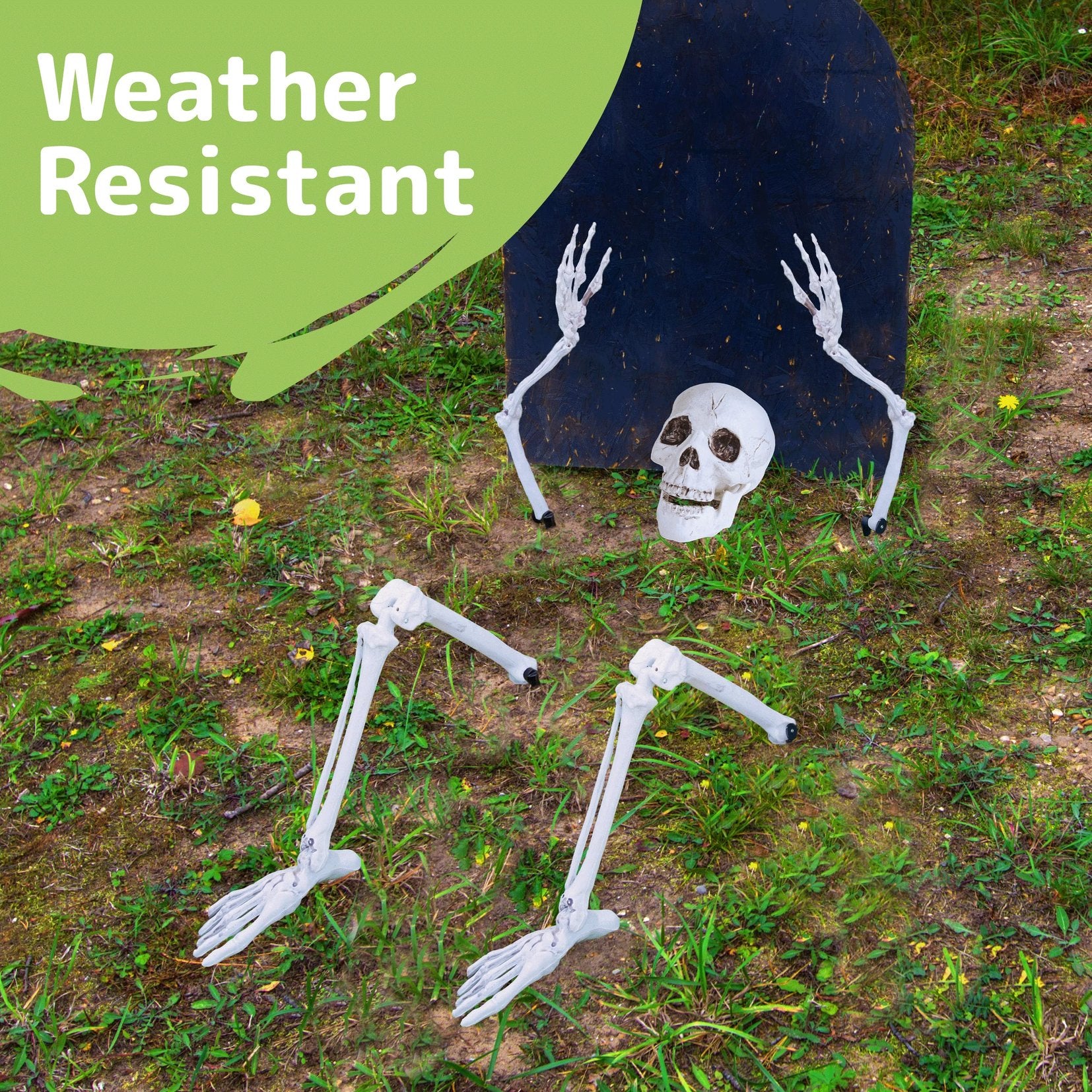PREXTEX Skeleton Stakes for Outdoor Yard Halloween Decorations - Life-Sized Groundbreaker Skeleton in Front Lawn Garden