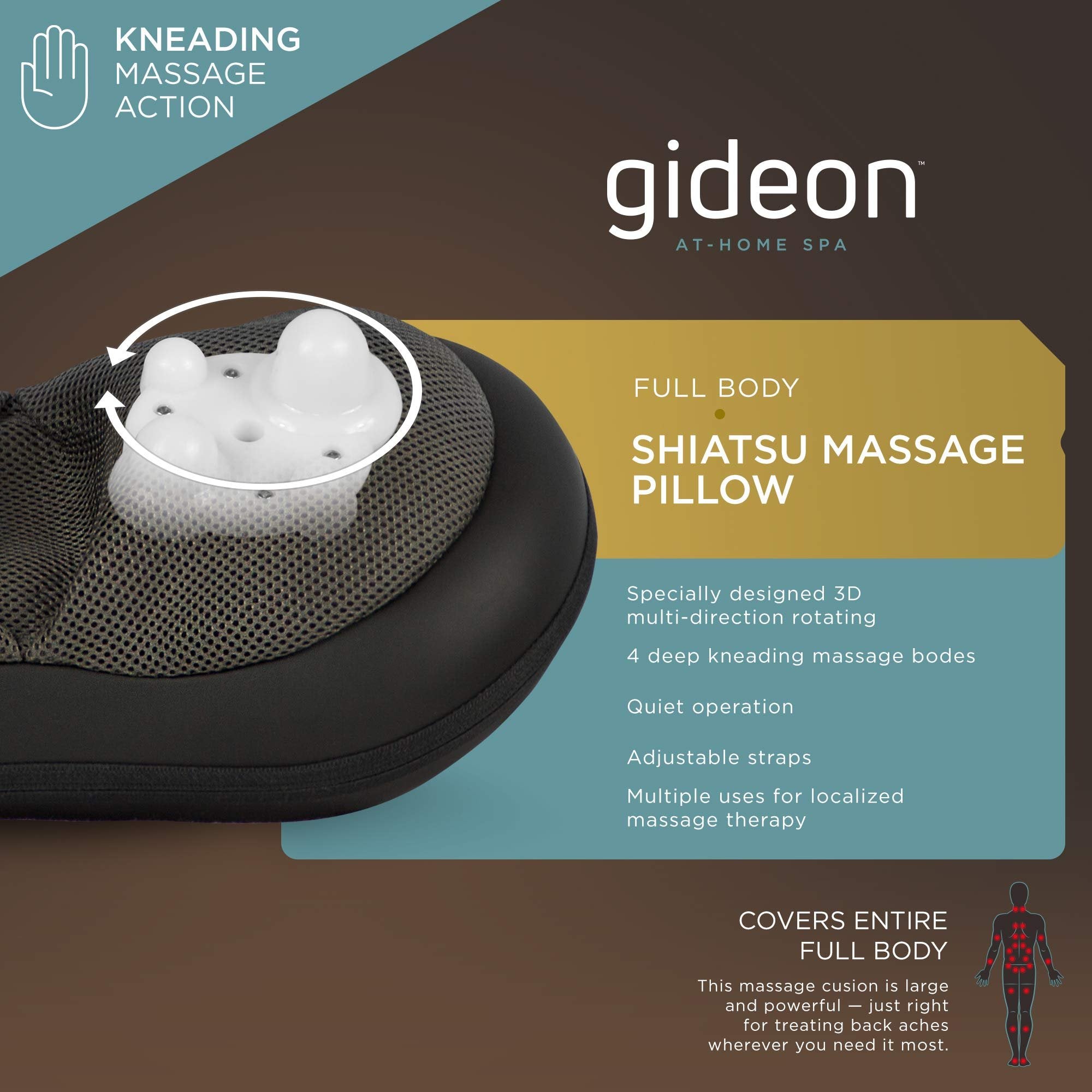 Back and Neck Massager - Kneading Shiatsu Massage Pillow with Heat for Shoulders and Lower Back
