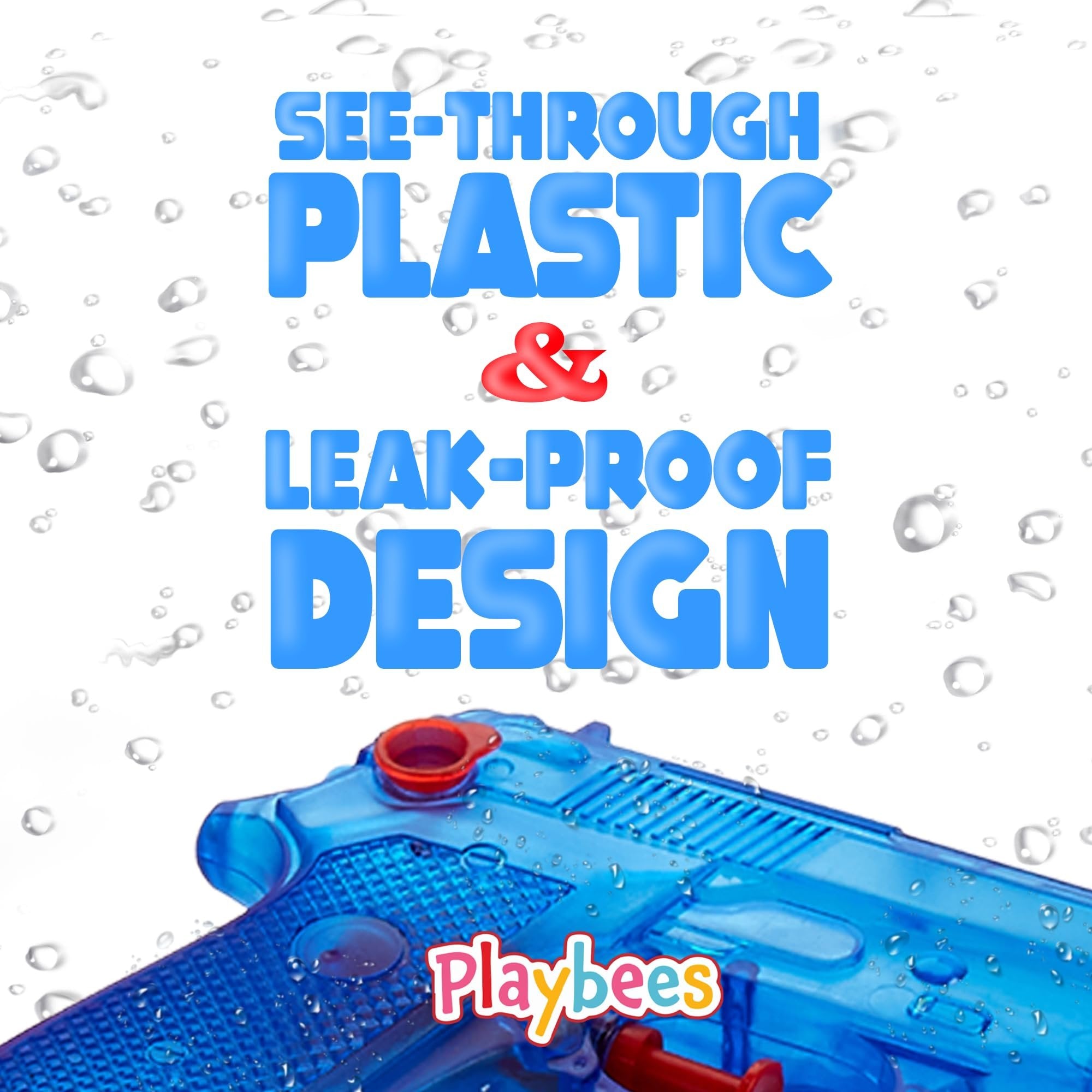 Playbees Water Blasters - 6 Inch - Assorted Colors - Soaker Squirt Summer Shooter Toys for Swimming Pool, Beach, Water Fighting Toy, Pool Party Beach Games for Boys, Girls, Adults - 12 Pack
