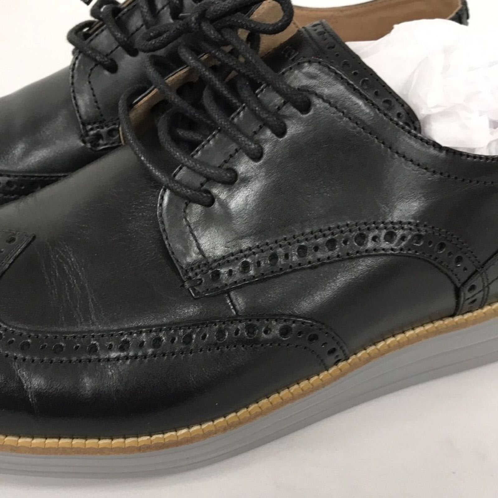 Cole Haan Mens Original Grand Shortwing Oxford Shoe black leather 11.5 US