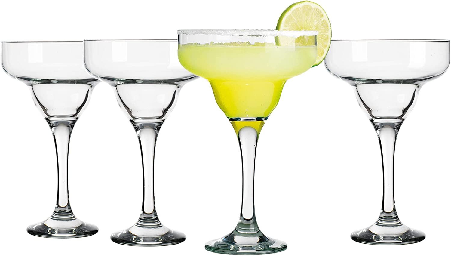 Glaver's Basic Set Of 4 10 oz. Margarita Glasses for Cocktails, Water, Wine, Juice, Dessert, and Everyday Use Crystal Clear Classic Glasses, Dishwasher safe