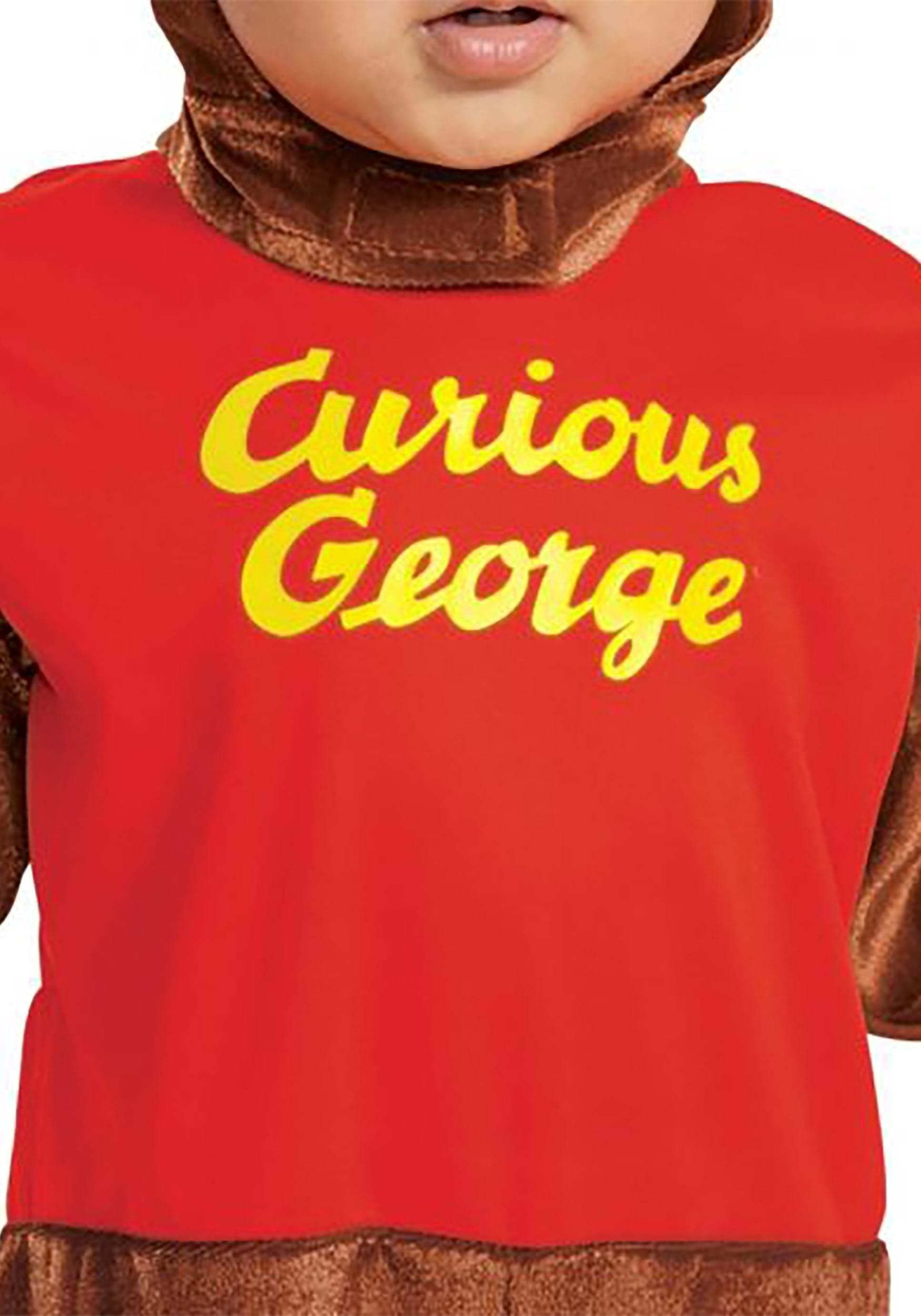 Disguise baby boys Curious George Costume, Official Curious George Onesie Infant and Toddler Costumes, As Shown, Size 6-12 months US