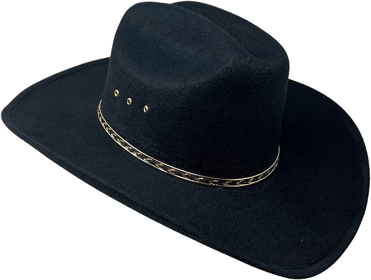 Faux Felt Wide Brim Western Cowboy Hat