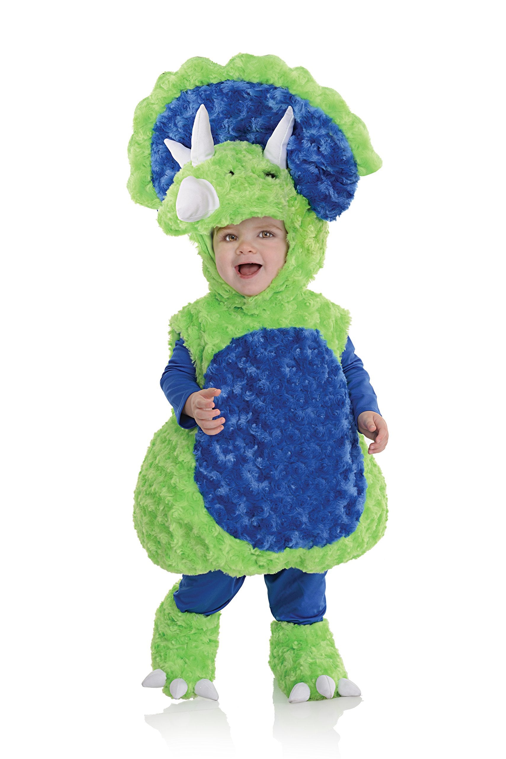 Underwraps Toddler's Triceratops Belly Babies Costume, Green/Blue, Medium (18-24)