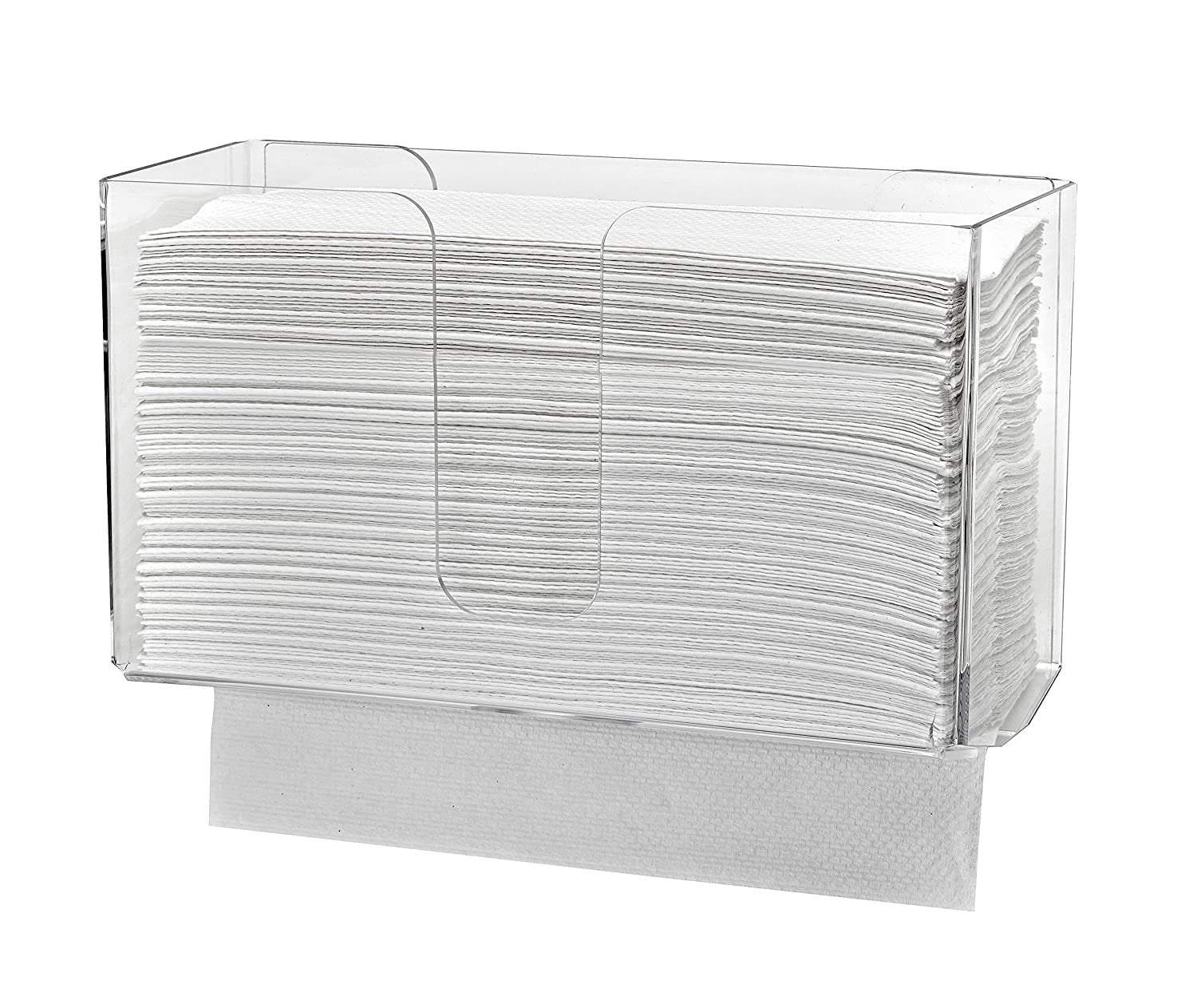 Alpine Industries Acrylic Wall-Mounted Paper Towel Dispenser - Single or Multiple Towel Retrieval - Bi Fold and C Fold (Clear)
