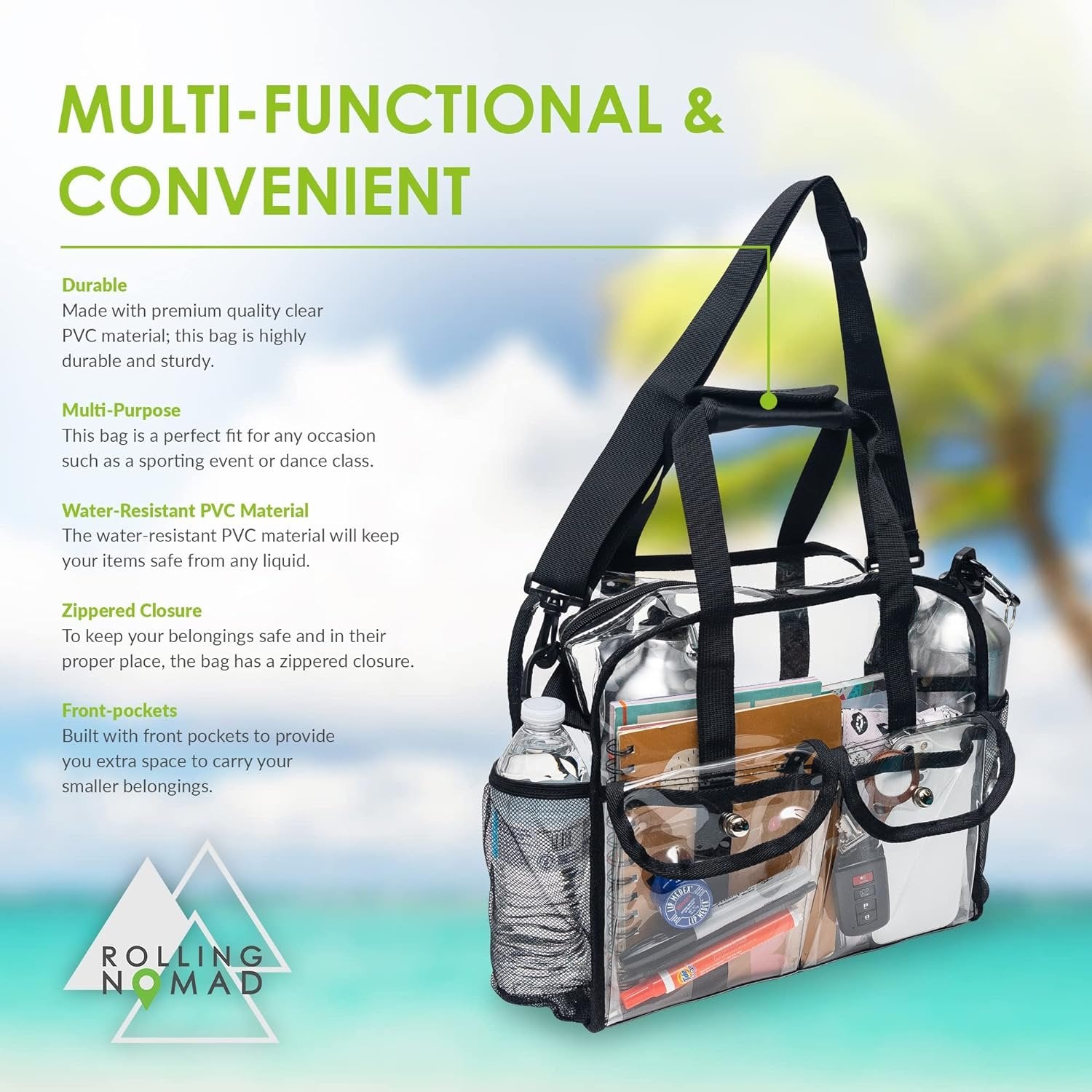 12x6x12 clear stadium bag top