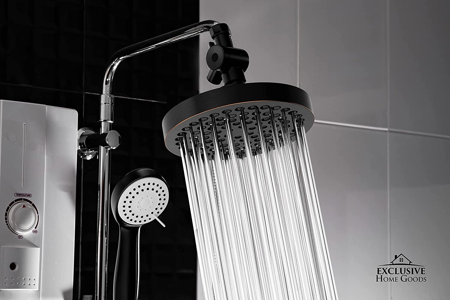 High Pressure Rainfall Shower Head and Hand Held Shower Head Combo with 70 Inch Hose for Bath and Adjustable Swivel Head - Easy Install Anti Clog Jet Nozzles (Brush Nickel)